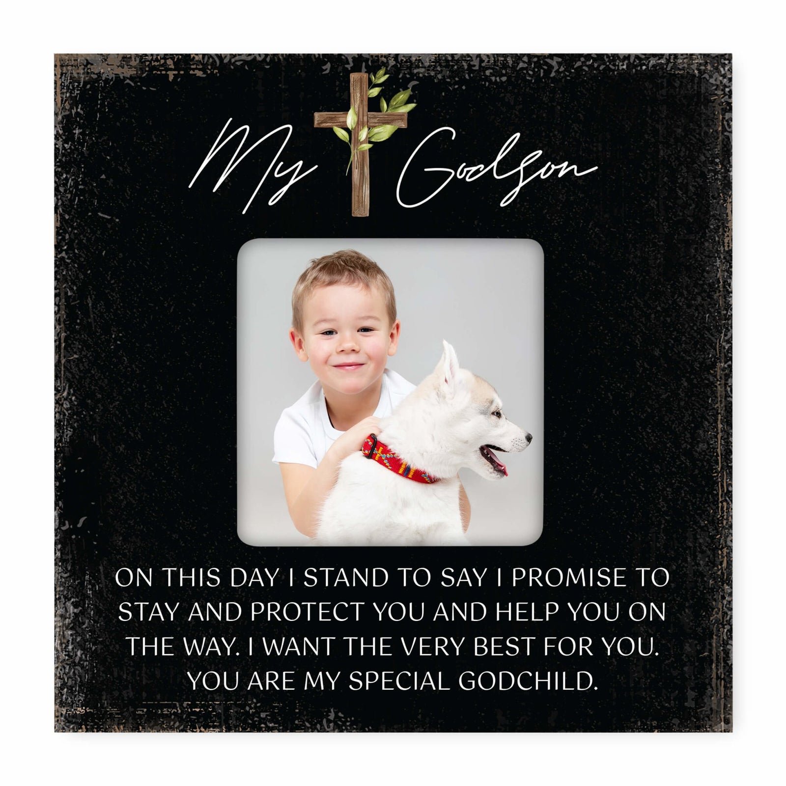 Inspirational Wooden Picture Frame for Godson - LifeSong Milestones