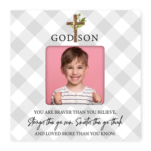 Inspirational Wooden Picture Frame for Godson - LifeSong Milestones