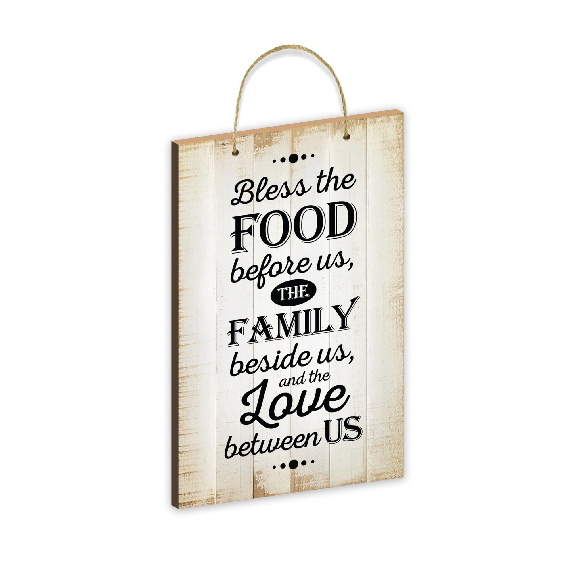 Inspirational Rustic Wooden Wall Hanging Rope Sign Kitchen Décor - Bless The Food