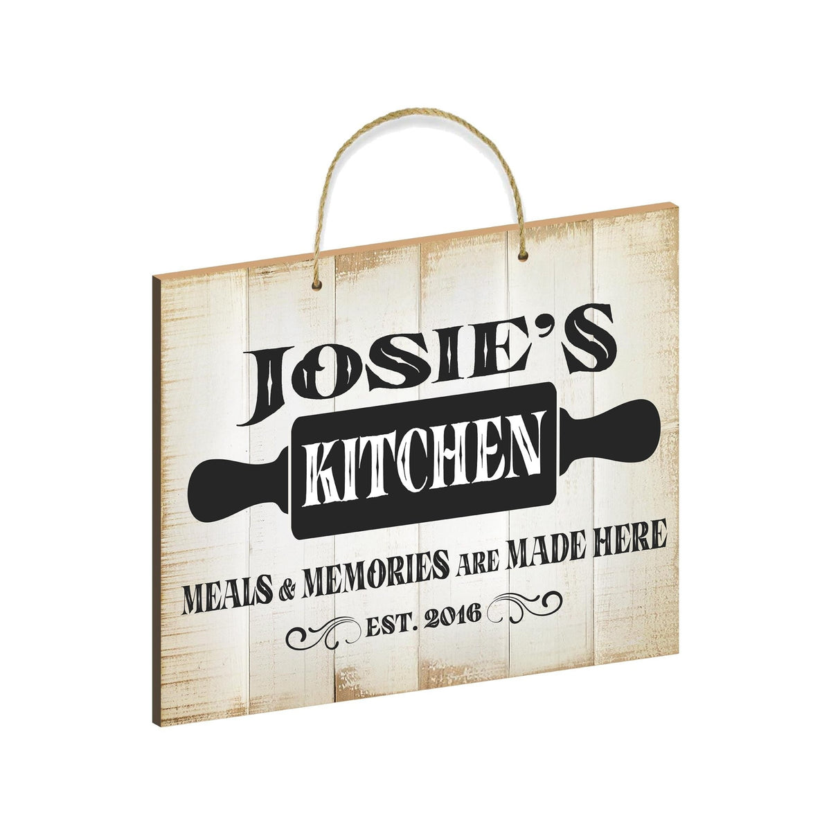 Rustic-Inspired Wooden Wall Hanging Rope Sign For Kitchen &amp; Home Décor - Meals &amp; Memories