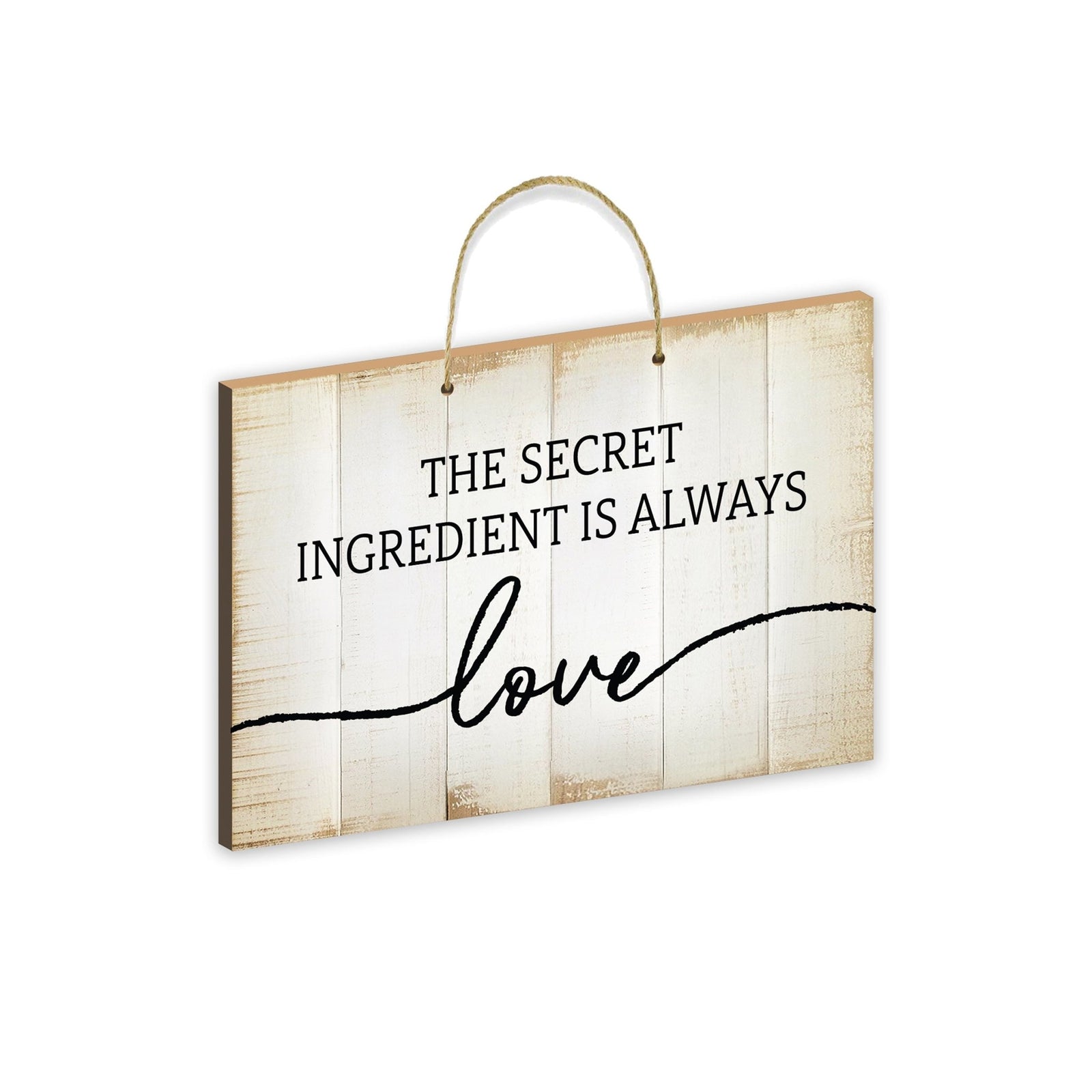 Inspirational Wooden Rustic Wall Hanging Rope Sign Kitchen Home Décor - The Secret Ingredient - LifeSong Milestonesav