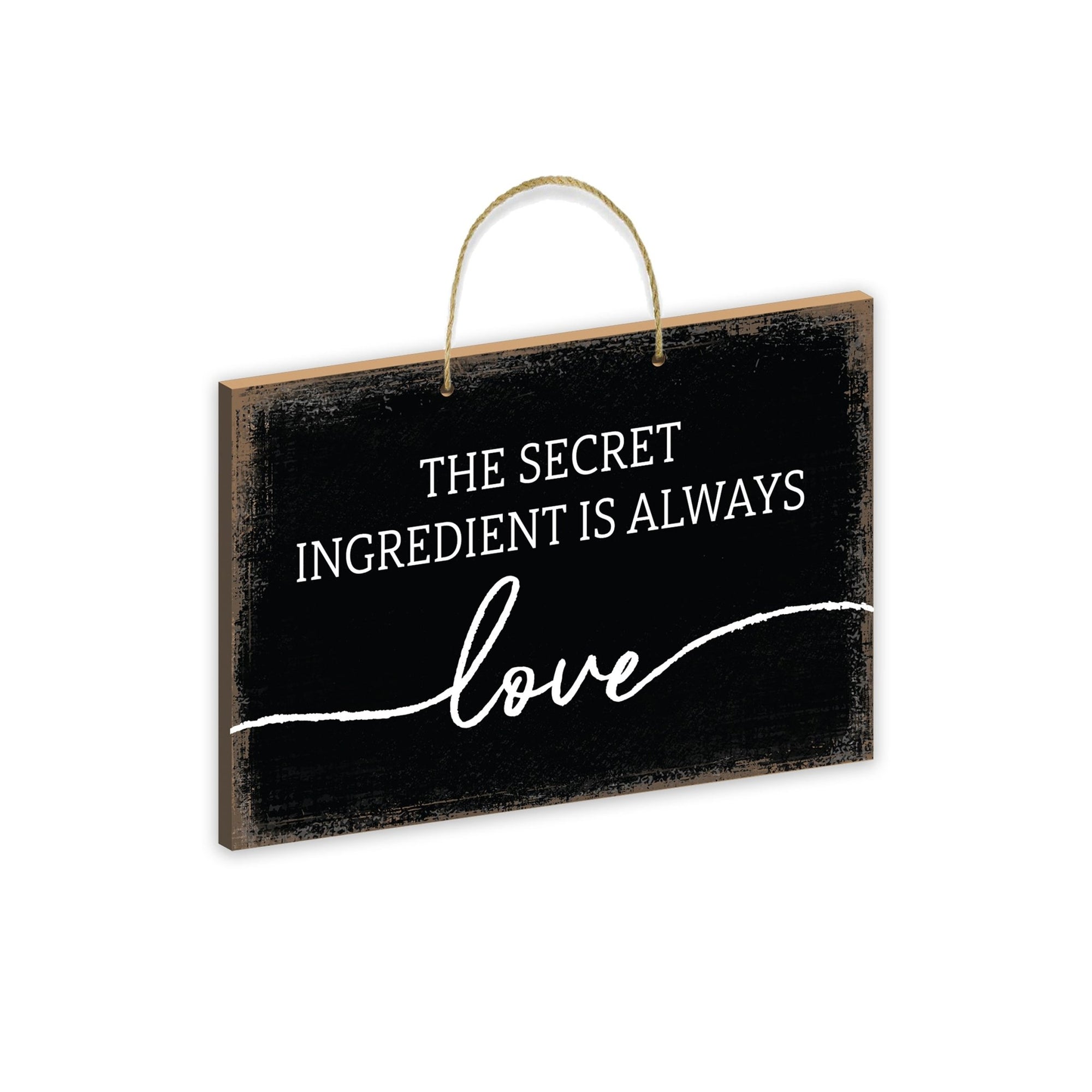 Inspirational Wooden Rustic Wall Hanging Rope Sign Kitchen Home Décor - The Secret Ingredient - LifeSong Milestones