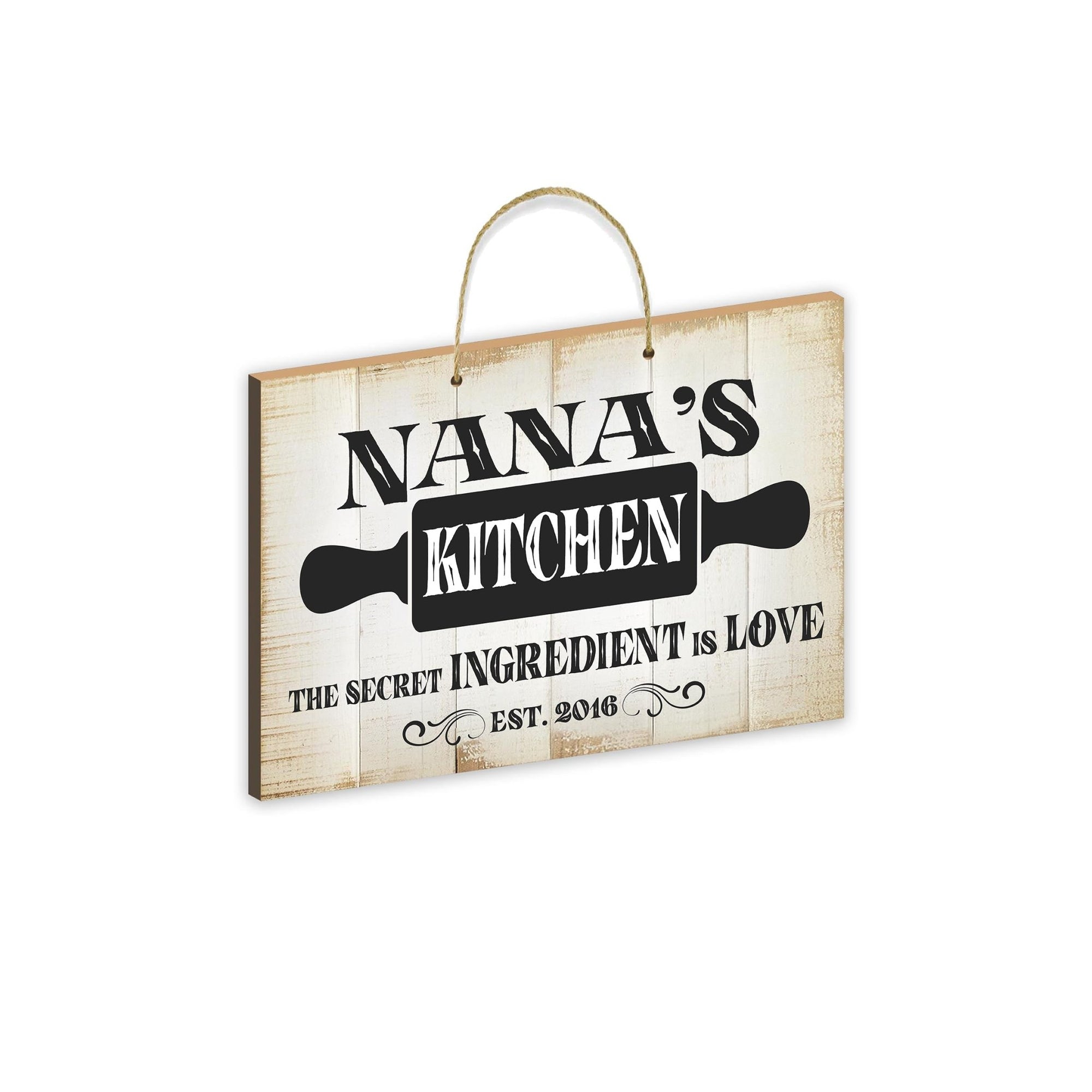 Inspirational Wooden Rustic Wall Hanging Rope Sign Kitchen Home Décor - The Secret Ingredient [KITCHEN] - LifeSong Milestones
