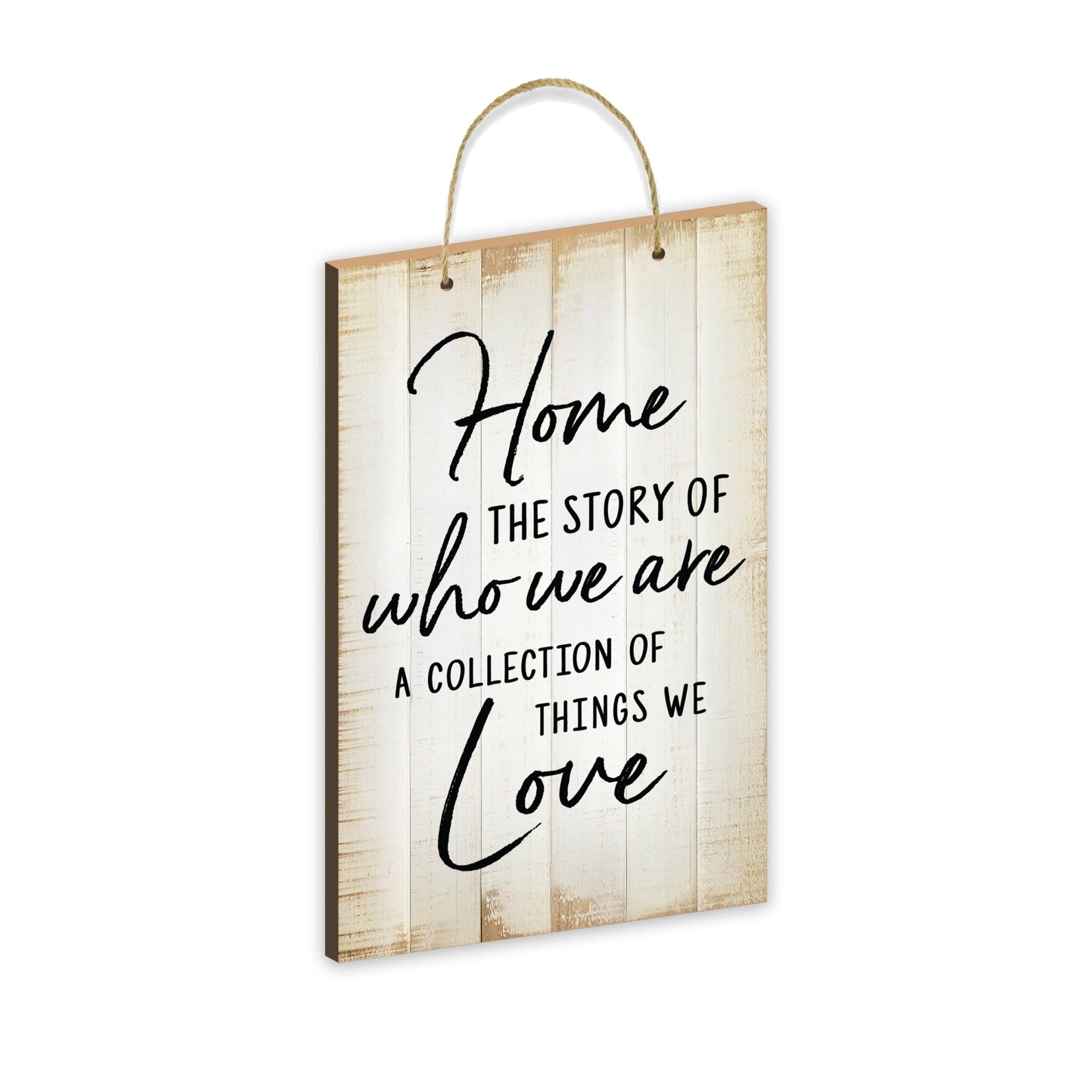 Inspirational Rustic Wooden Wall Hanging Rope Sign Kitchen Décor - The Story Of Who We Are