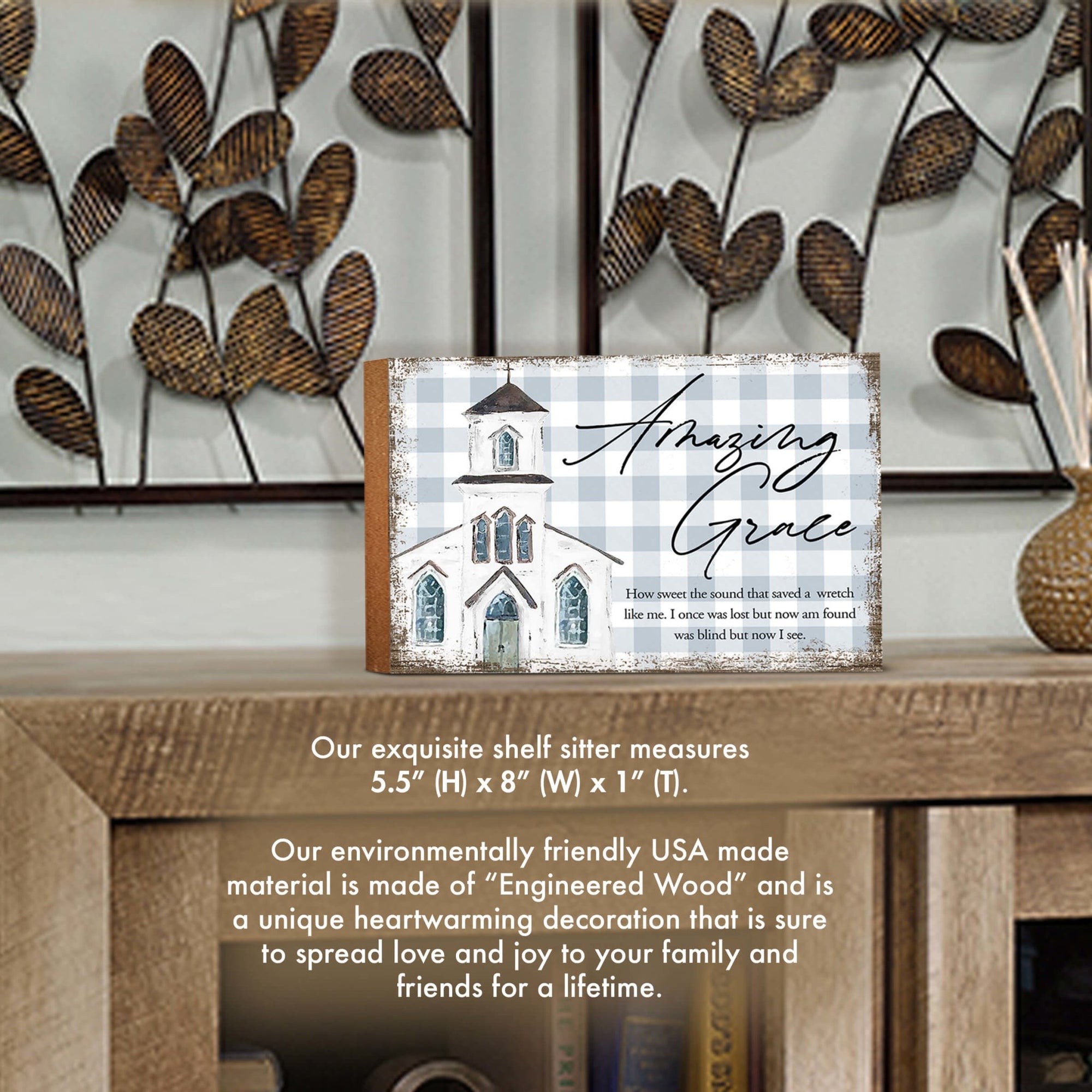 Inspirational Wooden Tabletop and Shelf Décor – Amazing Grace - LifeSong Milestones