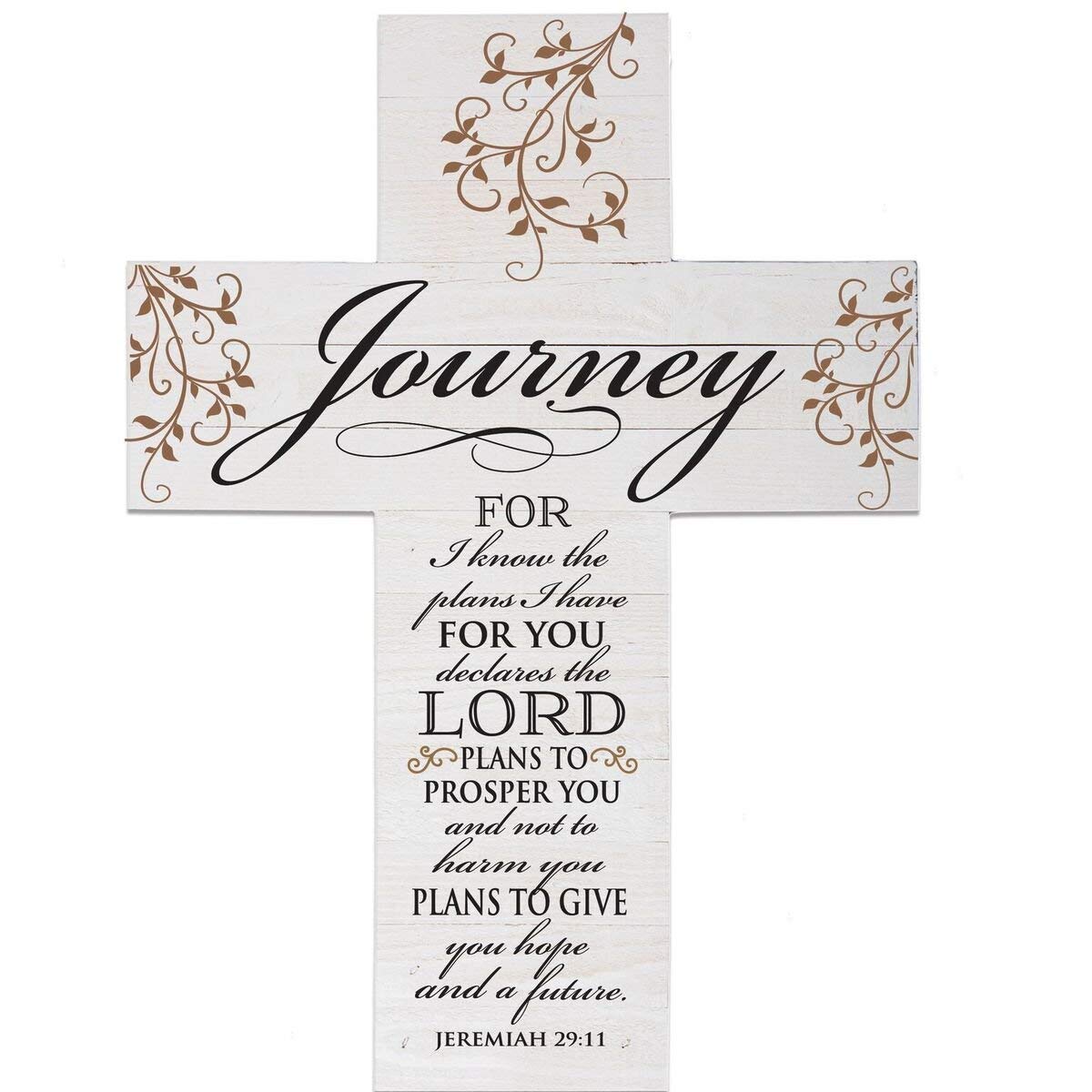 Inspirational Wooden Wall Cross Decor - For I Now The Plans - LifeSong Milestones