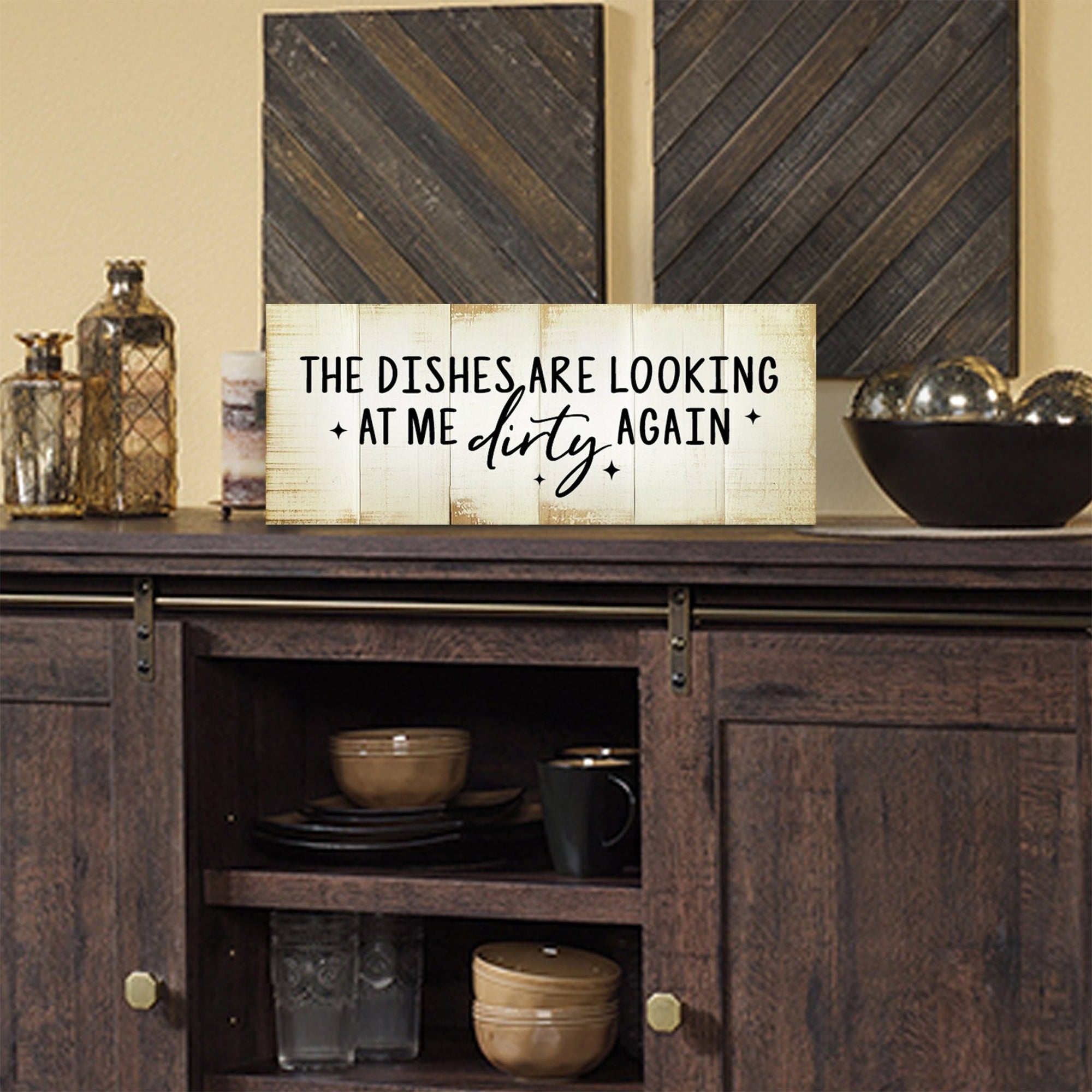 Inspirational Wooden Wall Hanging Plaque Kitchen Home Décor For All Season Decoration The Dishes Are Looking - LifeSong Milestones