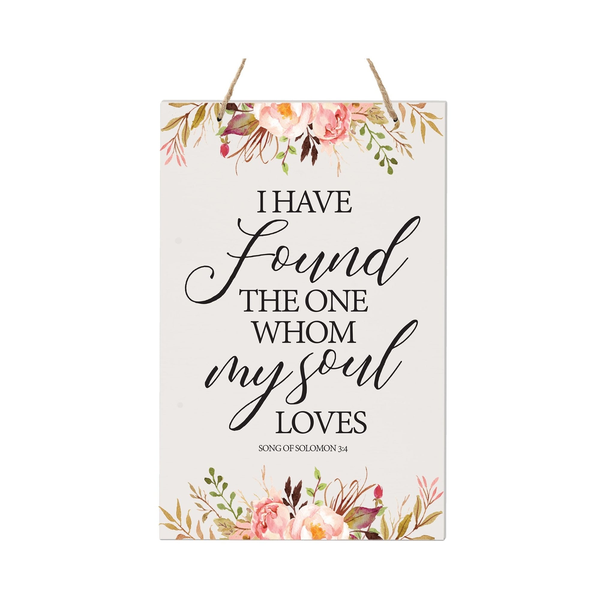 Inspirational Wooden Wall Hanging Rope Sign for Wedding 8 x 12 - I Have Found The One - LifeSong Milestones