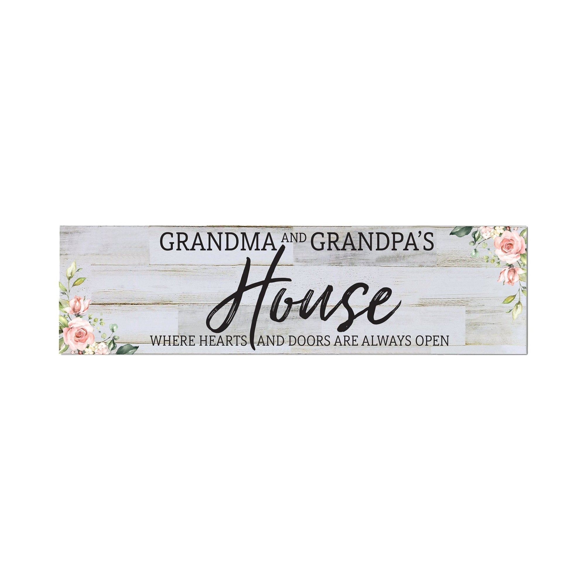 Inspirational Wooden Wall Plaque For Grandparents 22.5” x 6” - Where Hearts And Doors - LifeSong Milestones