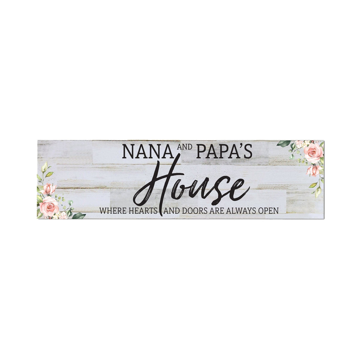Inspirational Wooden Wall Plaque For Grandparents 22.5” x 6” - Where Hearts And Doors - LifeSong Milestones