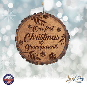 Inspiring 3.75in Christmas Barky Ornament for Grandparents - Our First Christmas - LifeSong Milestones