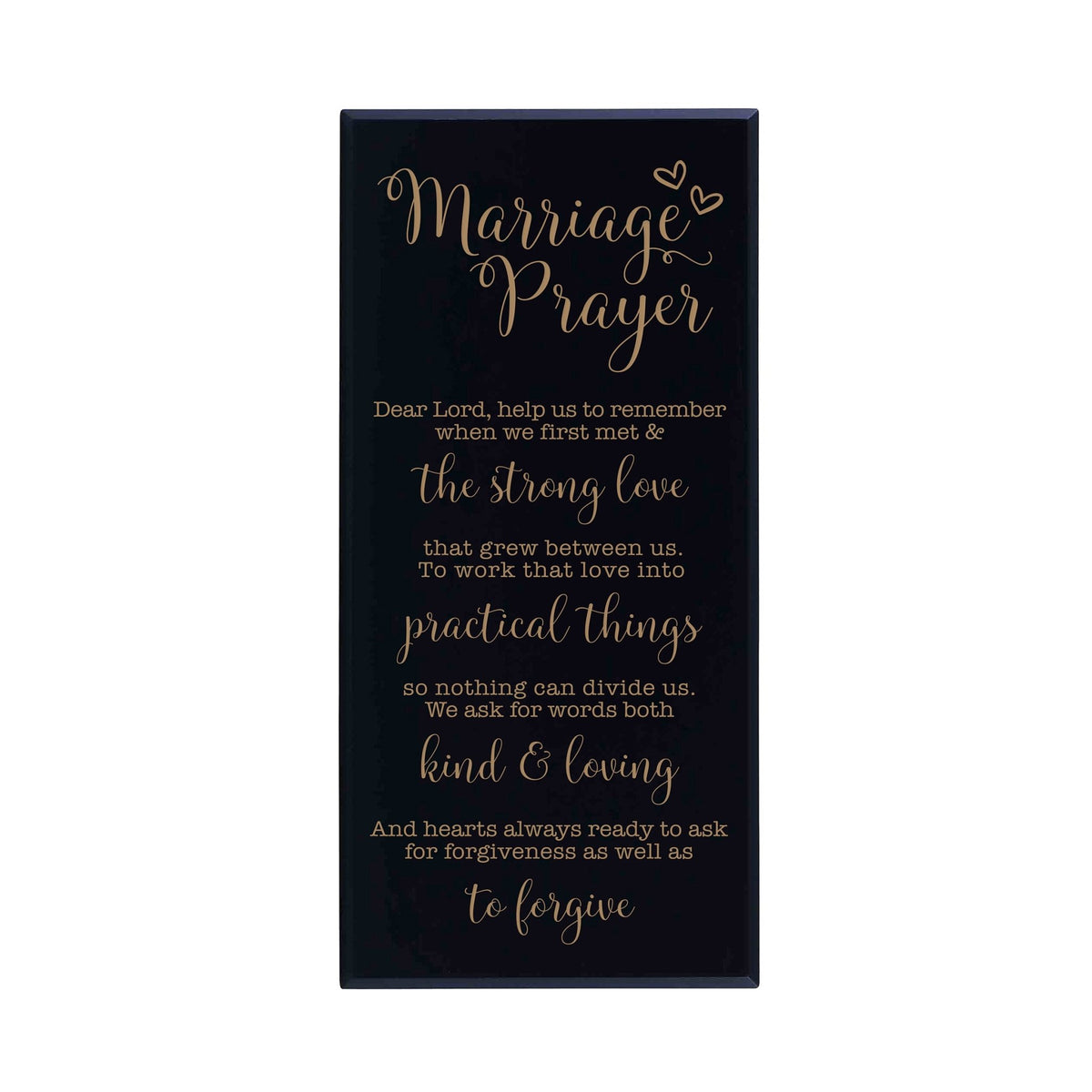 Inspiring Engraved Wedding Anniversary Wall Hanging Solid Wood Plaque 8x16 - Marriage Prayer - LifeSong Milestones