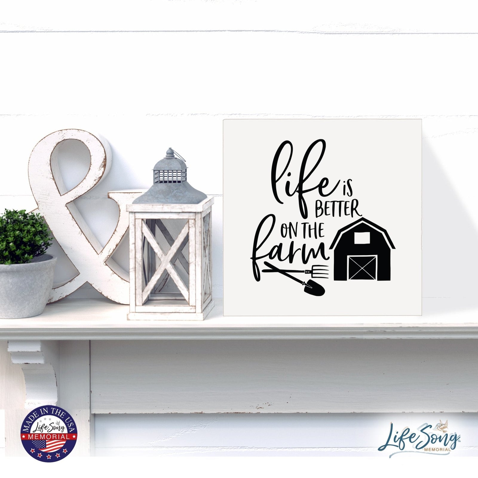 Inspiring Modern Framed Shadow Box 10x10 Life Is Better - LifeSong Milestones