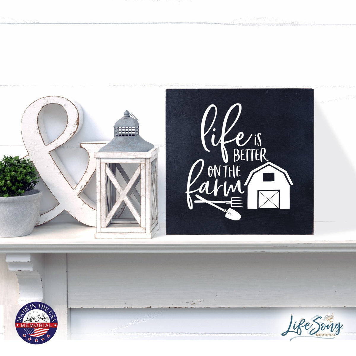 Inspiring Modern Framed Shadow Box 10x10 Life Is Better - LifeSong Milestones