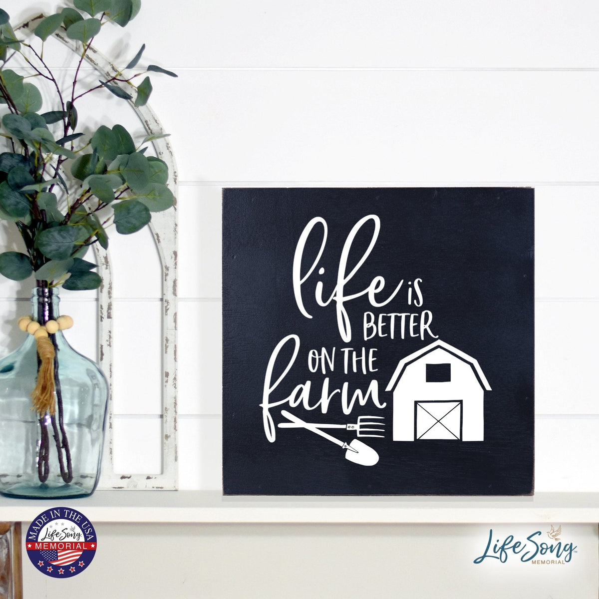 Inspiring Modern Framed Shadow Box 10x10 Life Is Better - LifeSong Milestones