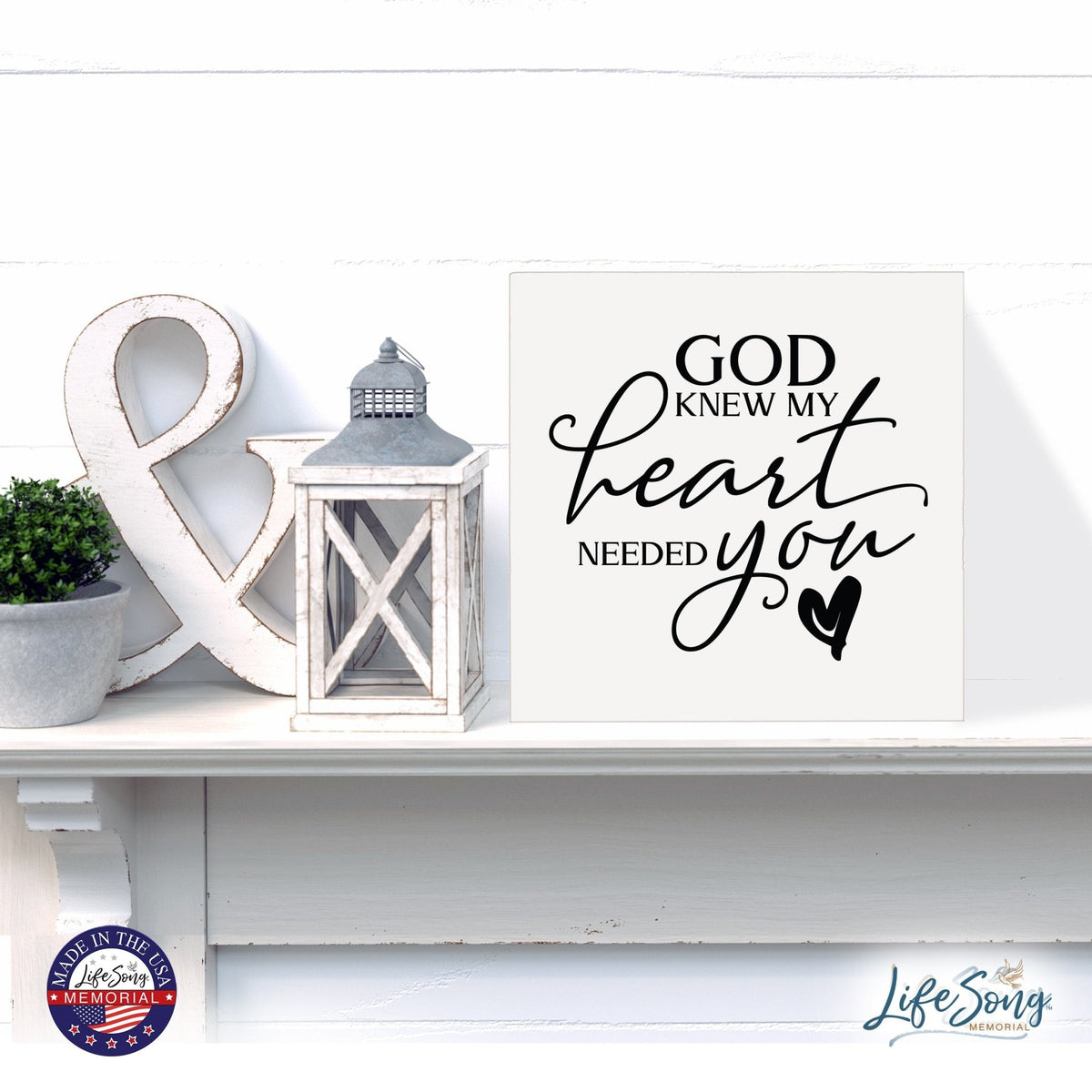 Inspiring Modern Framed Shadow Box 10x10 My Heart Needed - LifeSong Milestones