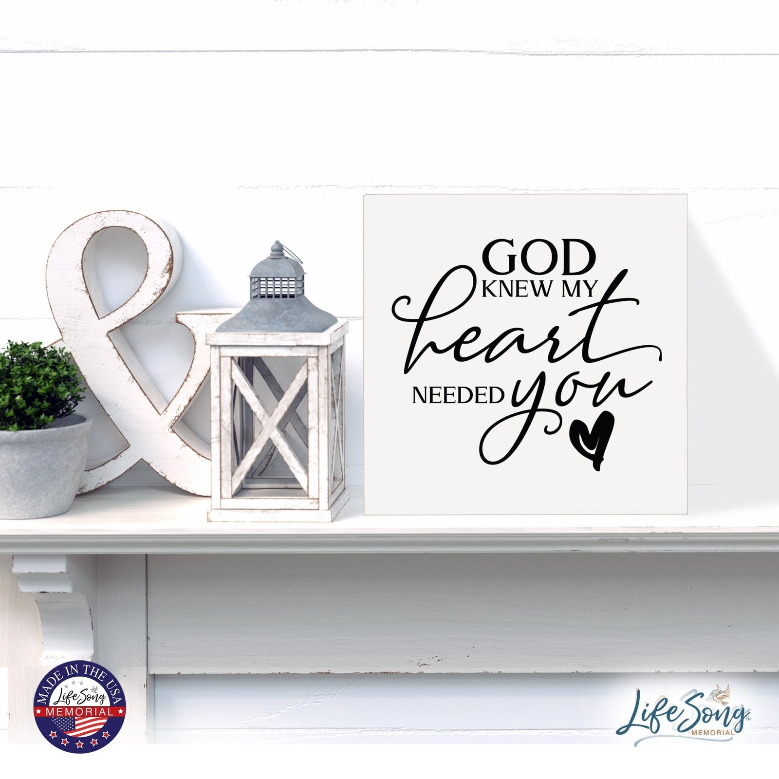 Inspiring Modern Framed Shadow Box 10x10 My Heart Needed - LifeSong Milestones