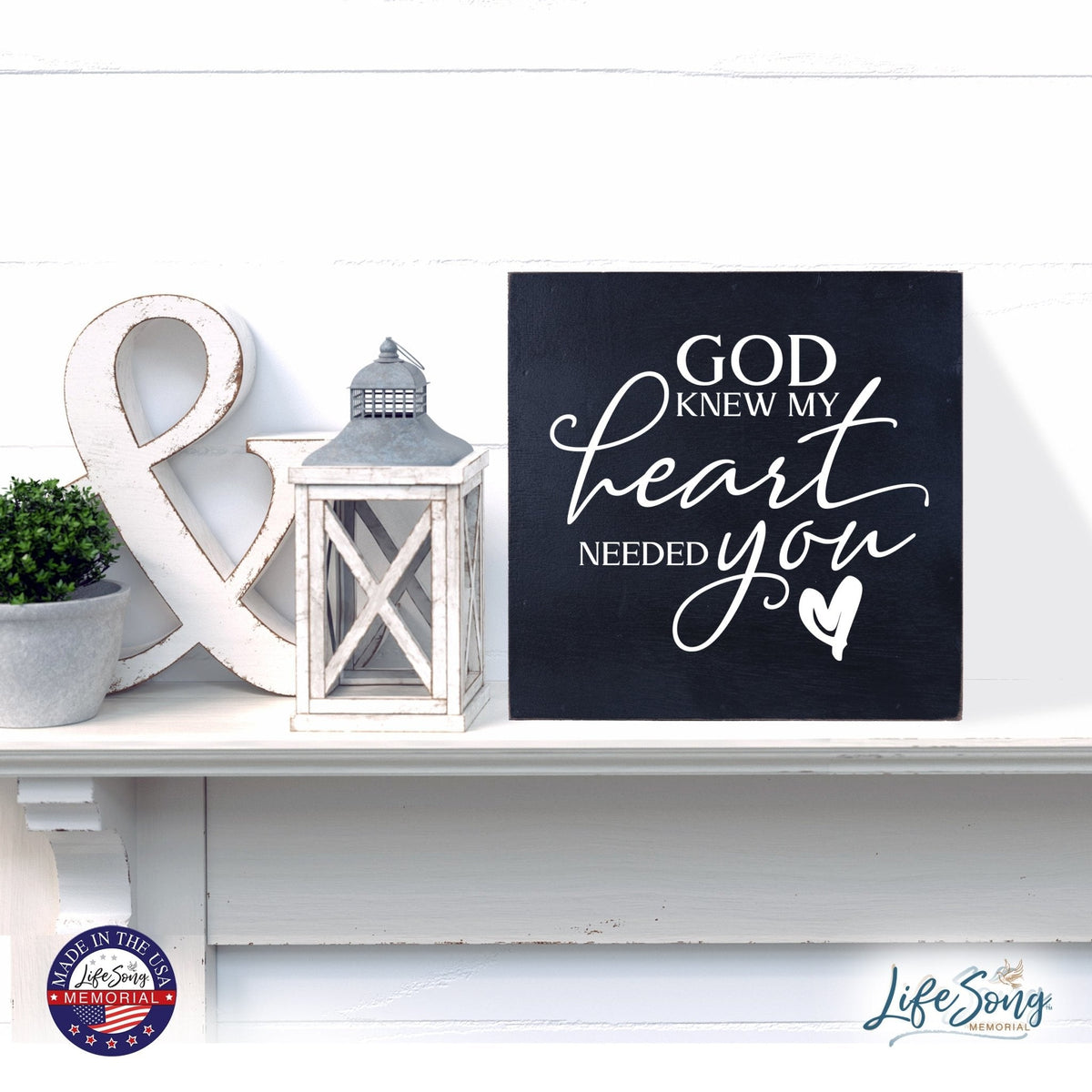 Inspiring Modern Framed Shadow Box 10x10 My Heart Needed - LifeSong Milestones