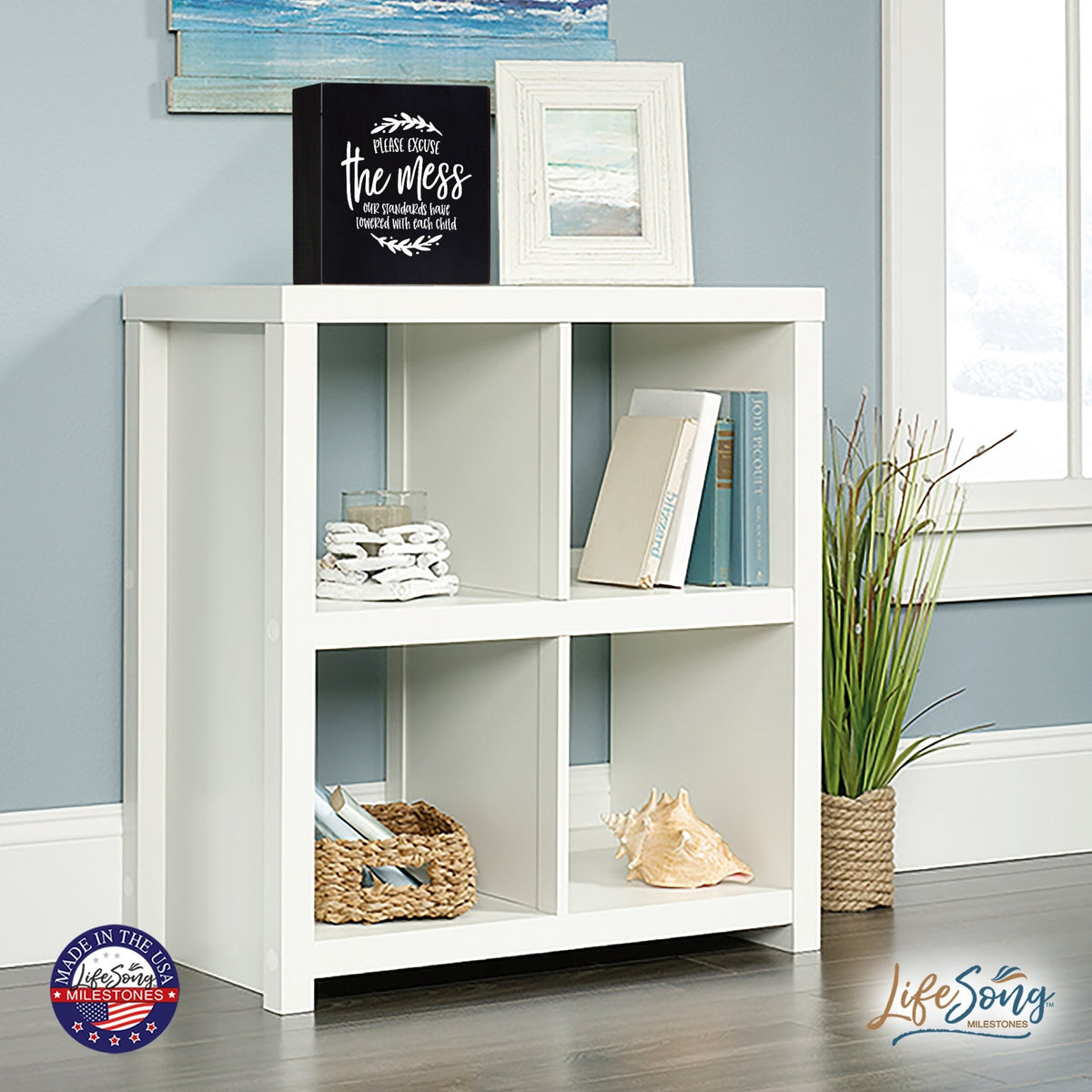 Inspiring Modern Framed Shadow Box 10x10 Please Excuse - LifeSong Milestones