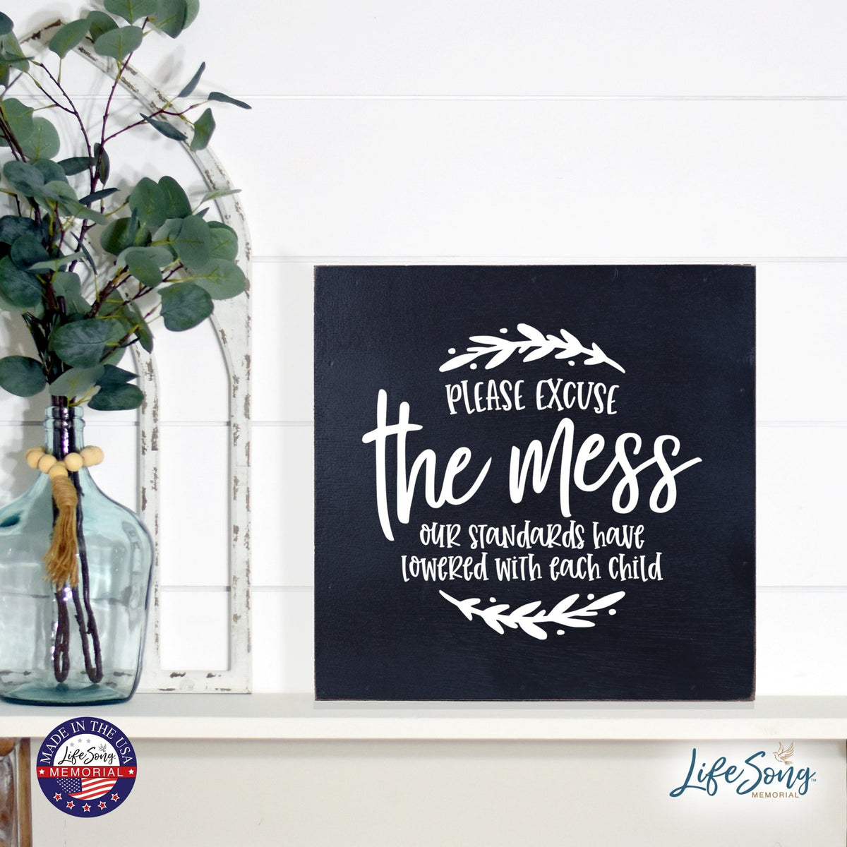 Inspiring Modern Framed Shadow Box 10x10 Please Excuse - LifeSong Milestones
