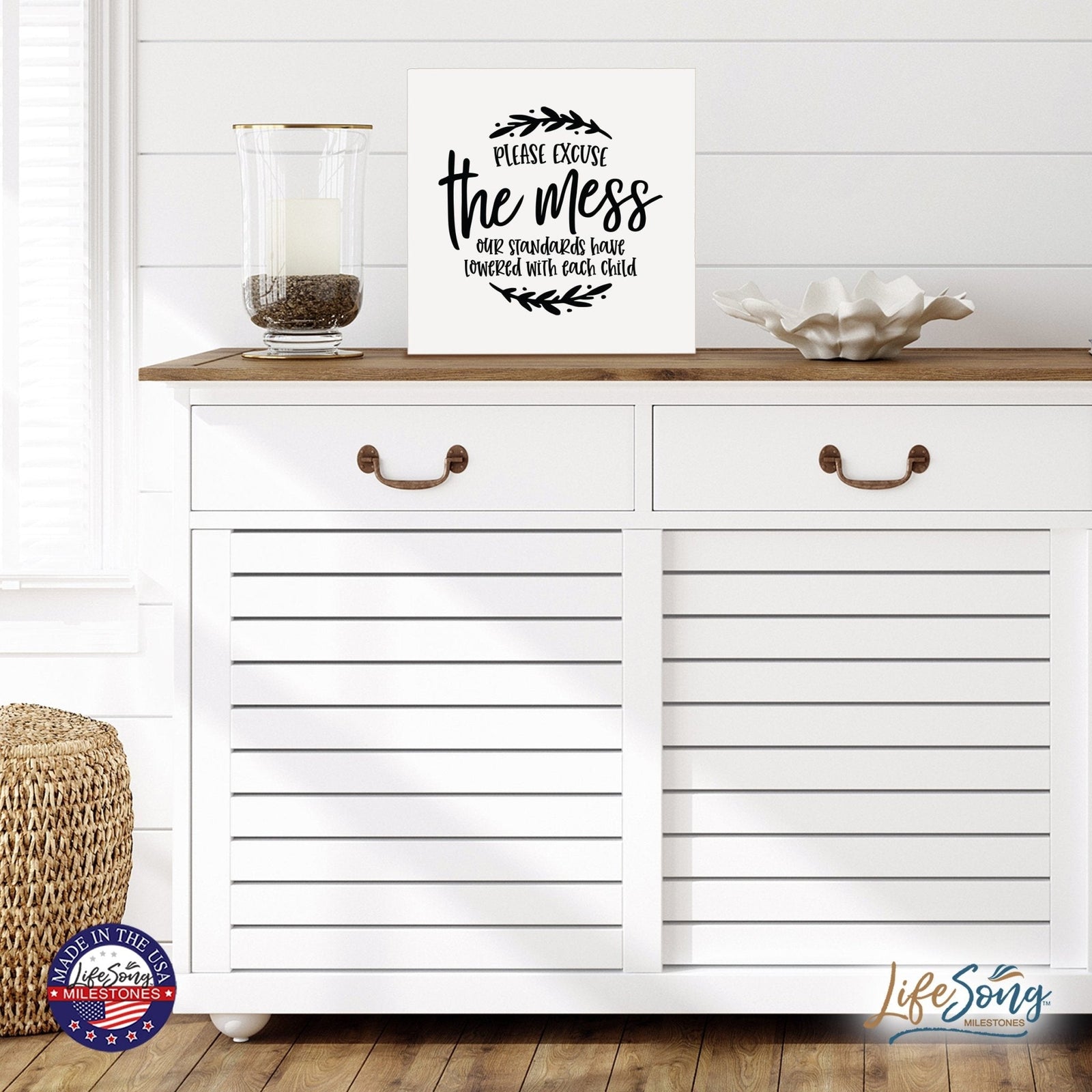Inspiring Modern Framed Shadow Box 10x10 Please Excuse - LifeSong Milestones