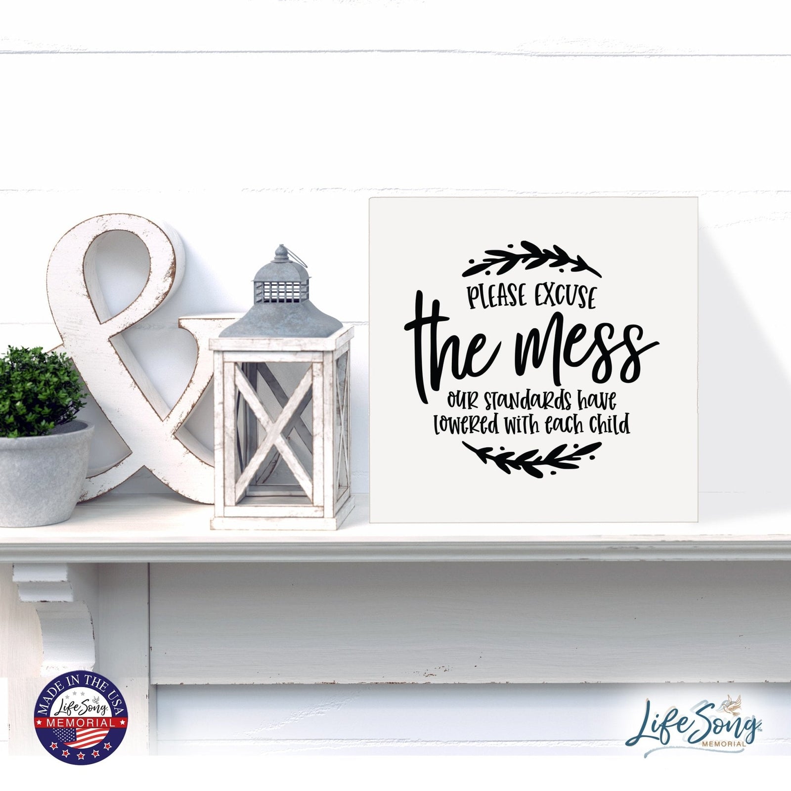 Inspiring Modern Framed Shadow Box 10x10 Please Excuse - LifeSong Milestones