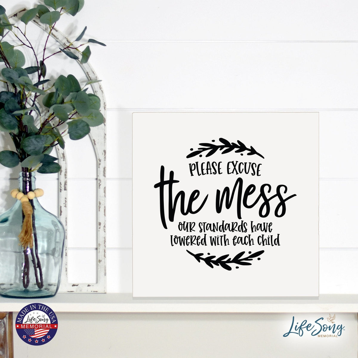 Inspiring Modern Framed Shadow Box 10x10 Please Excuse - LifeSong Milestones