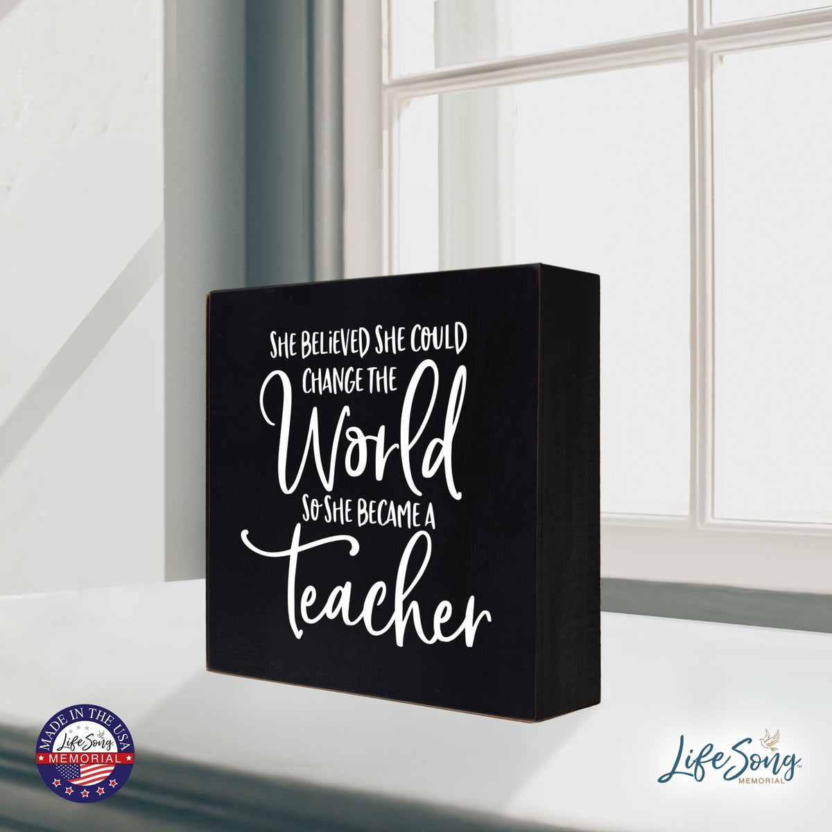 Inspiring Modern Framed Shadow Box 10x10 She Believed She Could - LifeSong Milestones