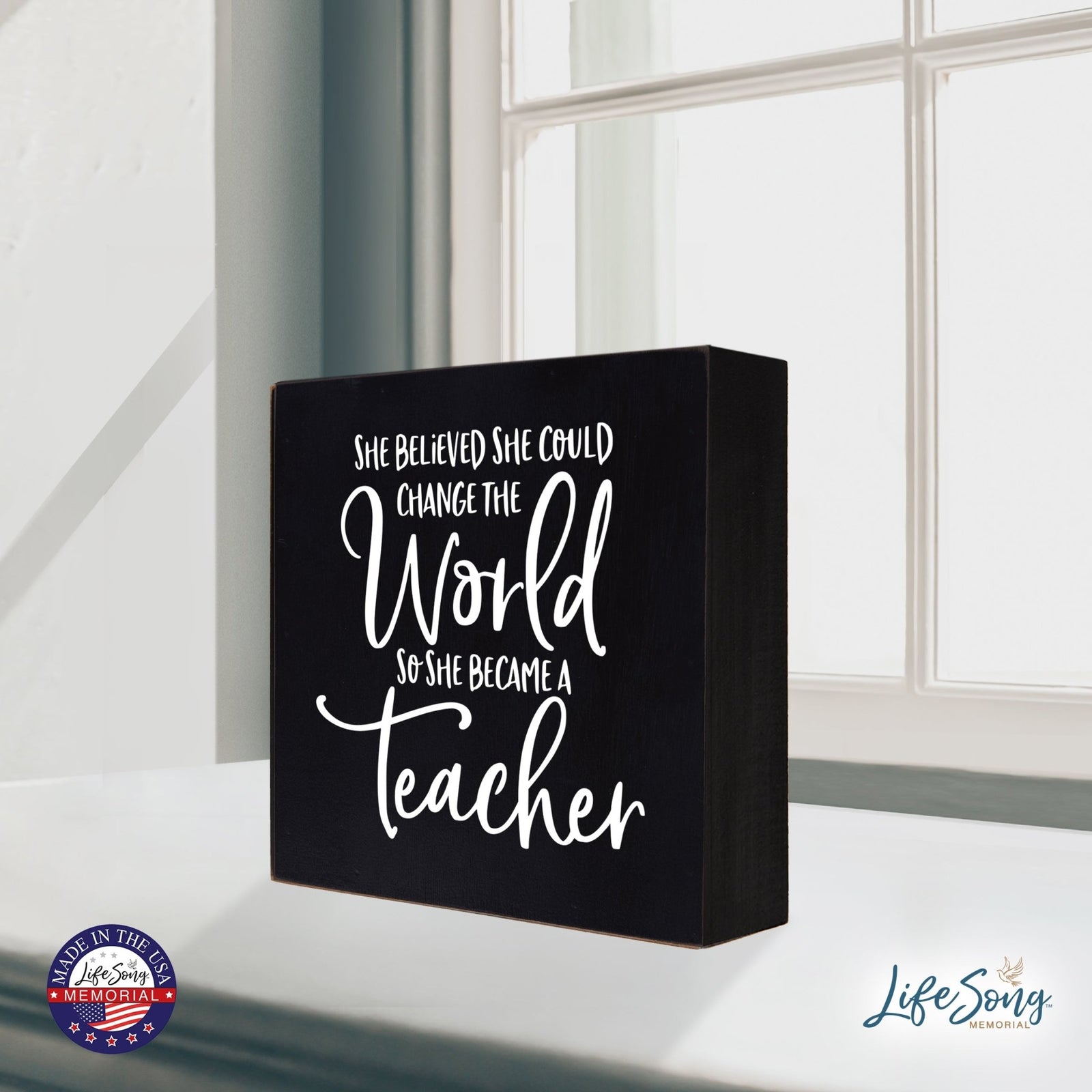 Inspiring Modern Framed Shadow Box 10x10 She Believed She Could - LifeSong Milestones