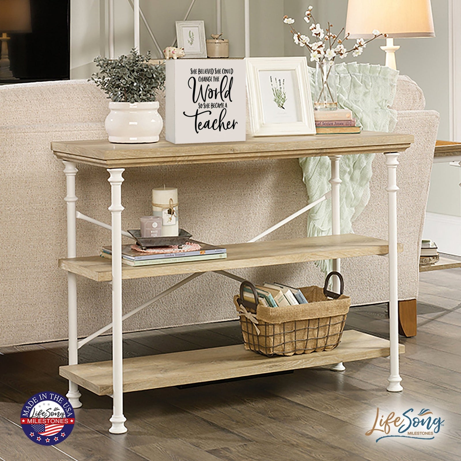 Inspiring Modern Framed Shadow Box 10x10 She Believed She Could - LifeSong Milestones