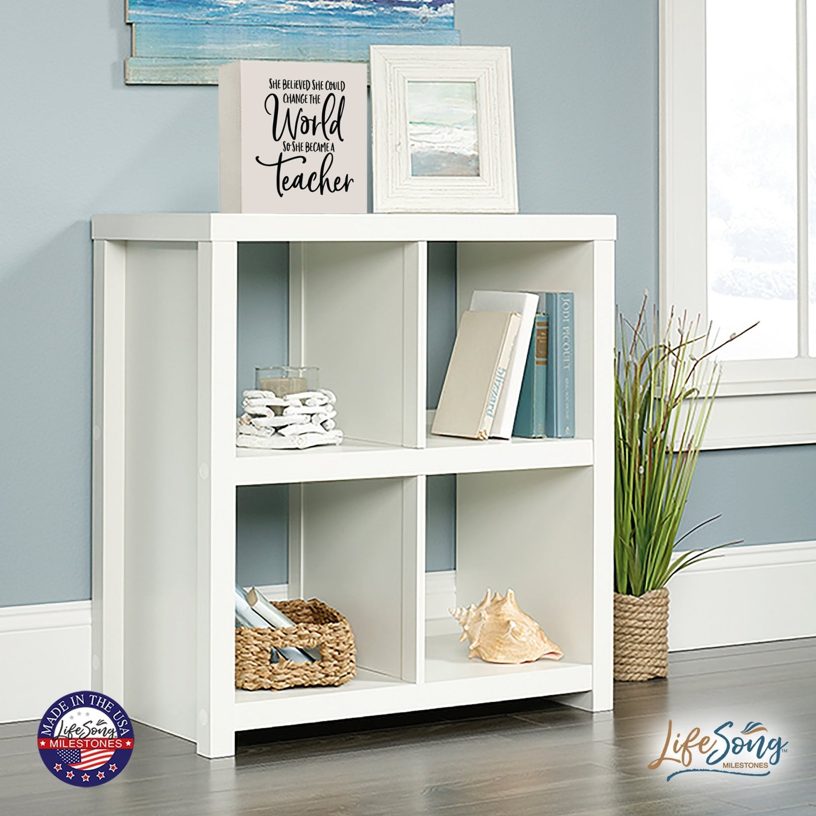 Inspiring Modern Framed Shadow Box 10x10 She Believed She Could - LifeSong Milestones