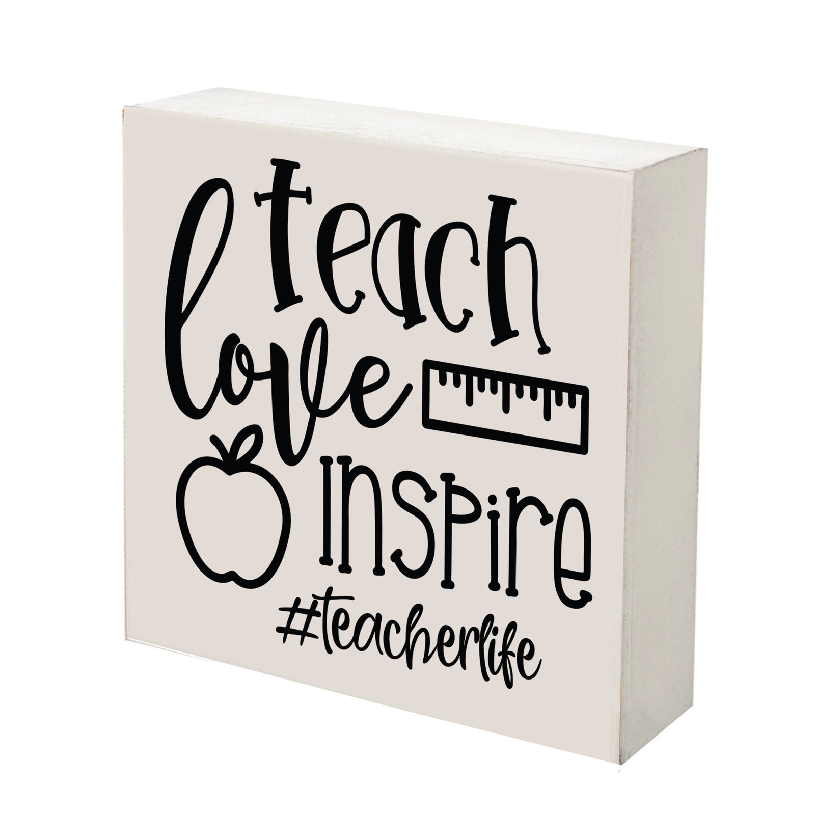 Inspiring Modern Framed Shadow Box 10x10 Teach Love Inspire - LifeSong Milestones
