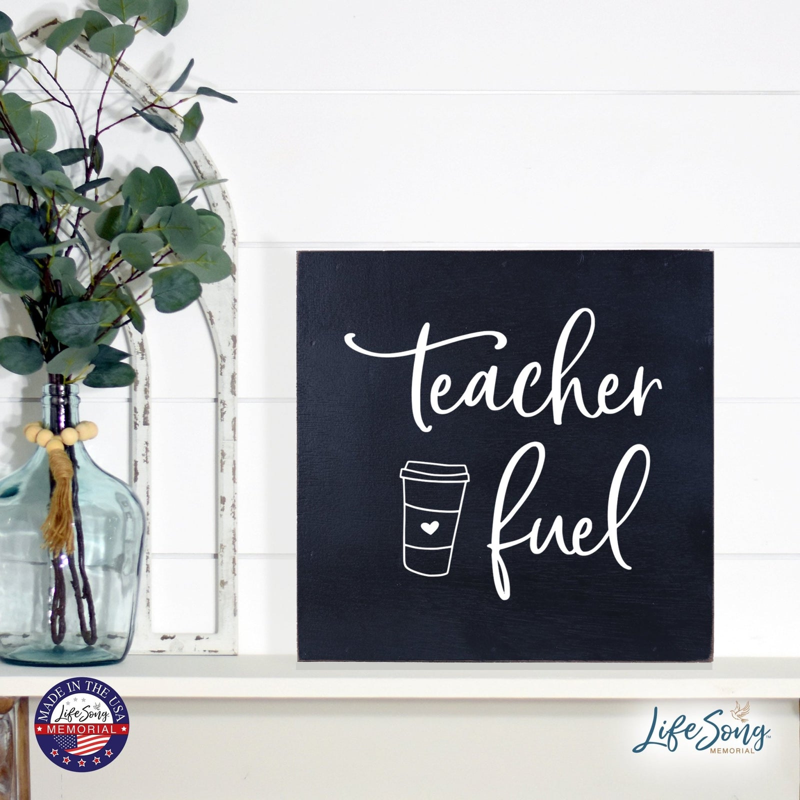 Inspiring Modern Framed Shadow Box 10x10 Teacher Fuel - LifeSong Milestones