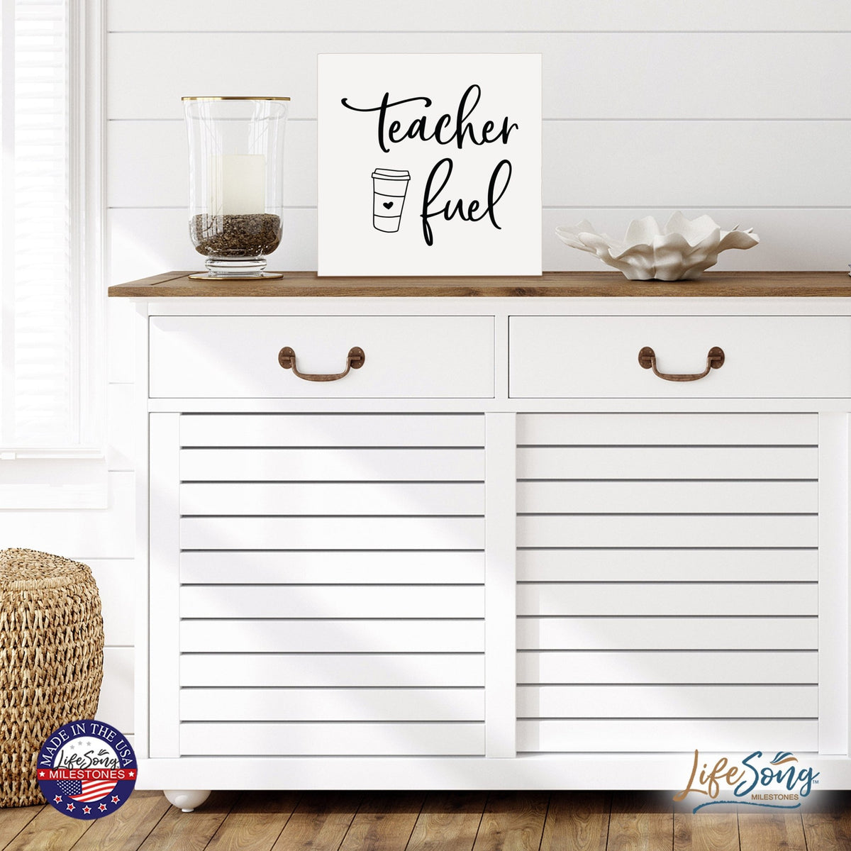 Inspiring Modern Framed Shadow Box 10x10 Teacher Fuel - LifeSong Milestones