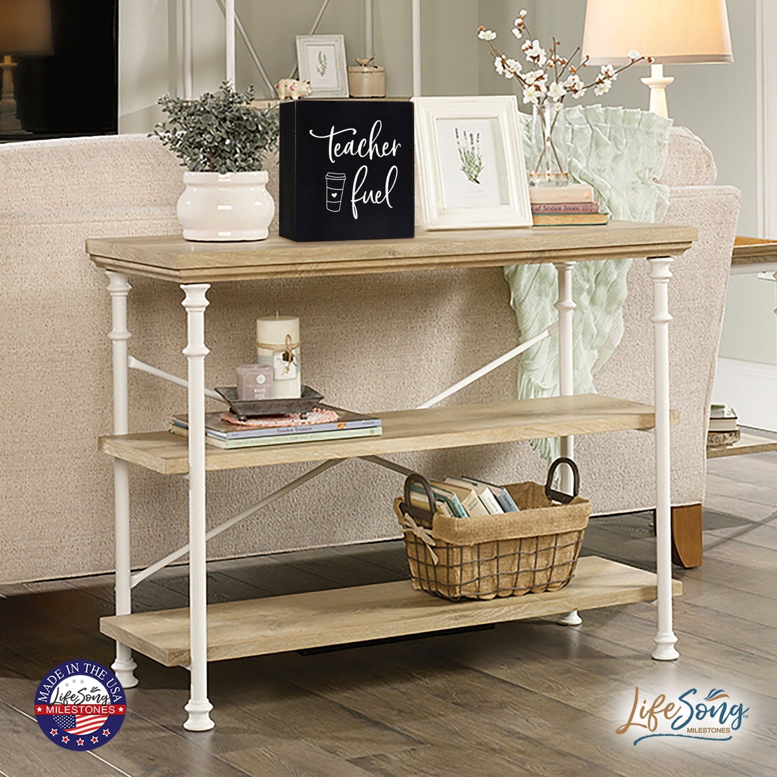 Inspiring Modern Framed Shadow Box 10x10 Teacher Fuel - LifeSong Milestones