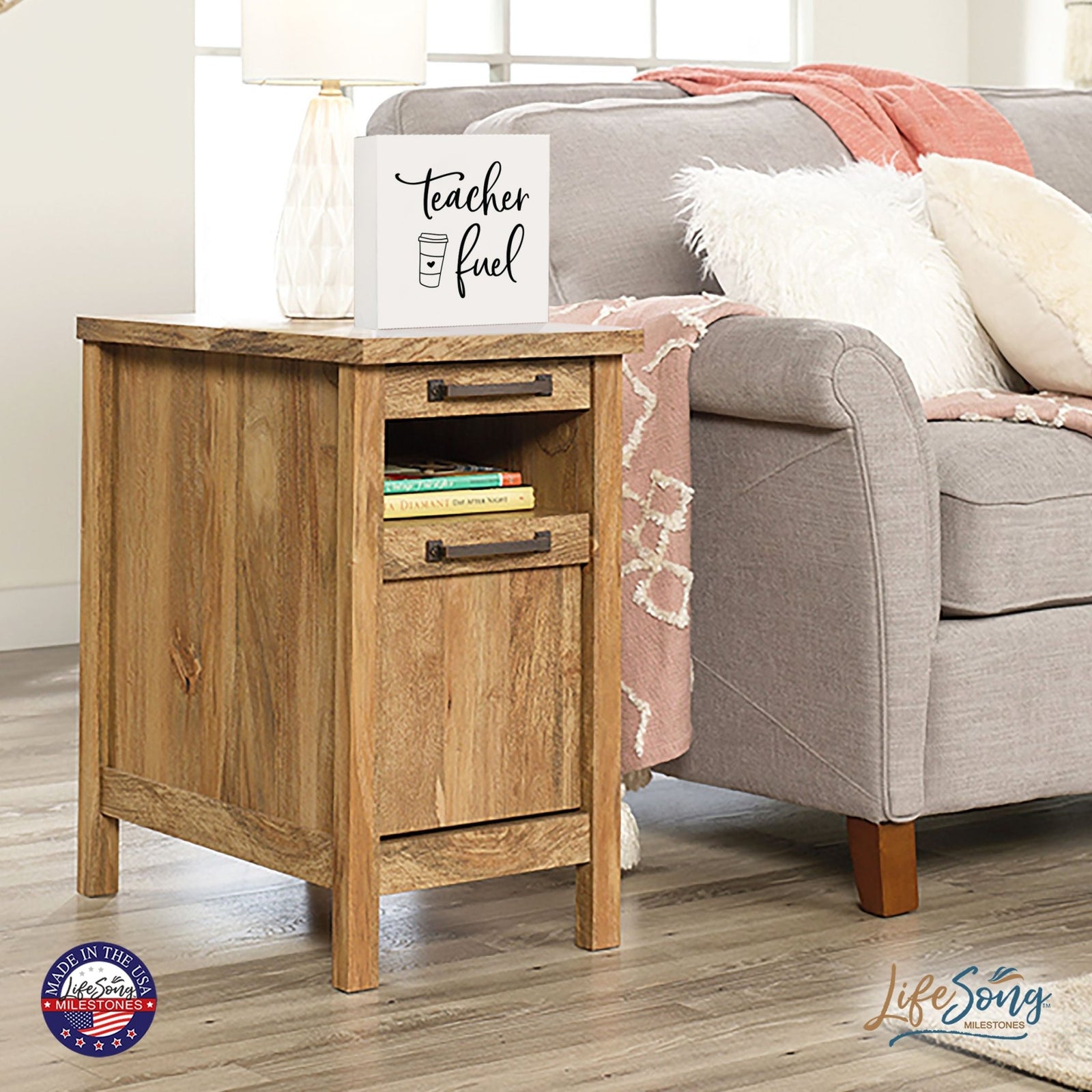 Inspiring Modern Framed Shadow Box 10x10 Teacher Fuel - LifeSong Milestones