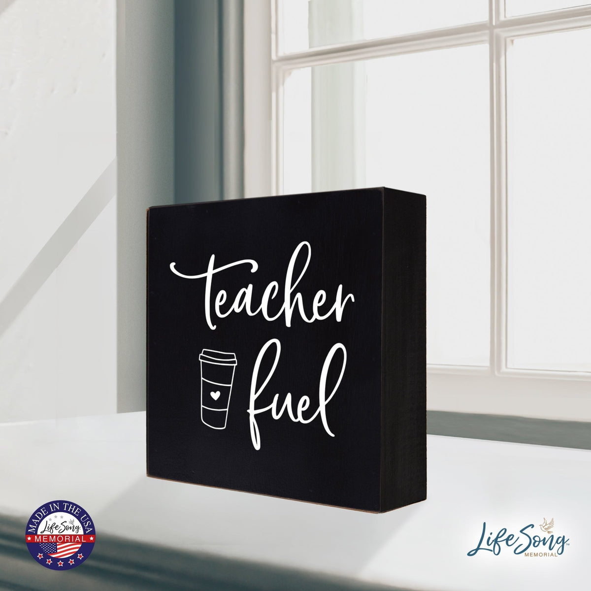 Inspiring Modern Framed Shadow Box 10x10 Teacher Fuel - LifeSong Milestones