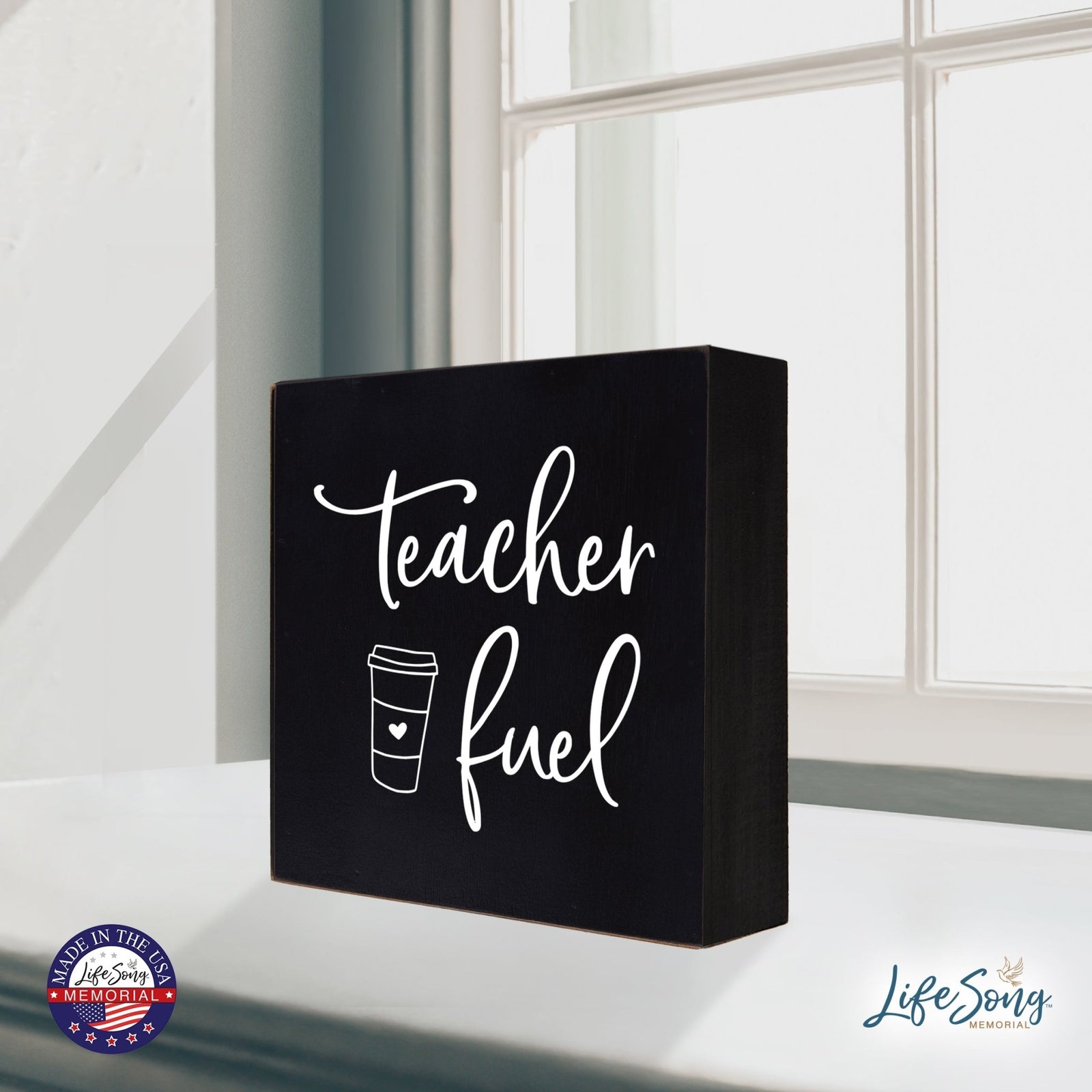 Inspiring Modern Framed Shadow Box 10x10 Teacher Fuel - LifeSong Milestones