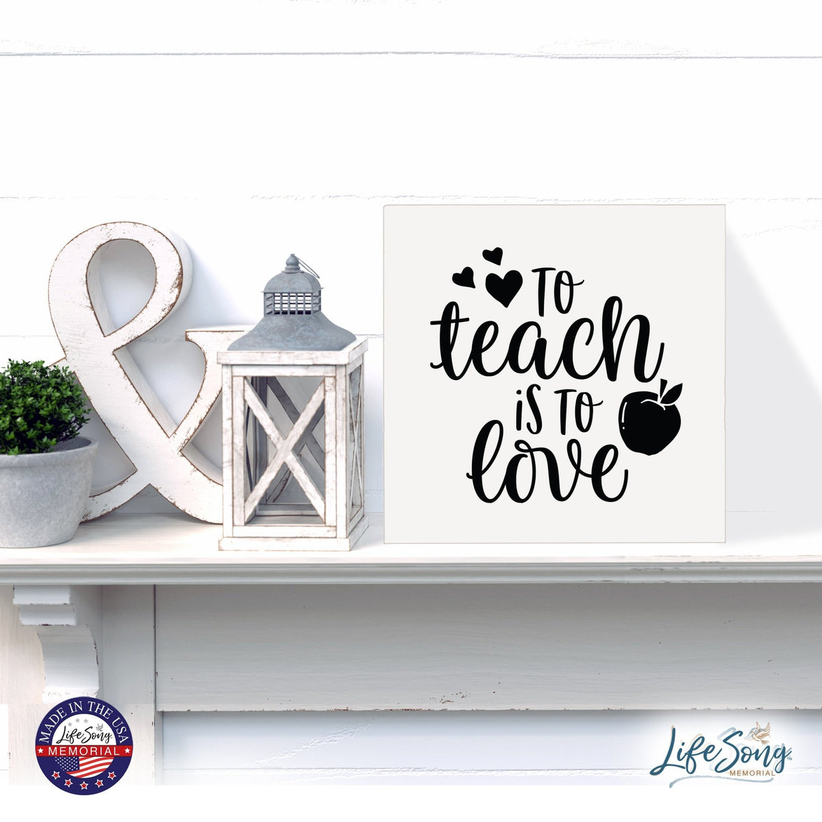 Inspiring Modern Framed Shadow Box 10x10 To Teach Is To - LifeSong Milestones