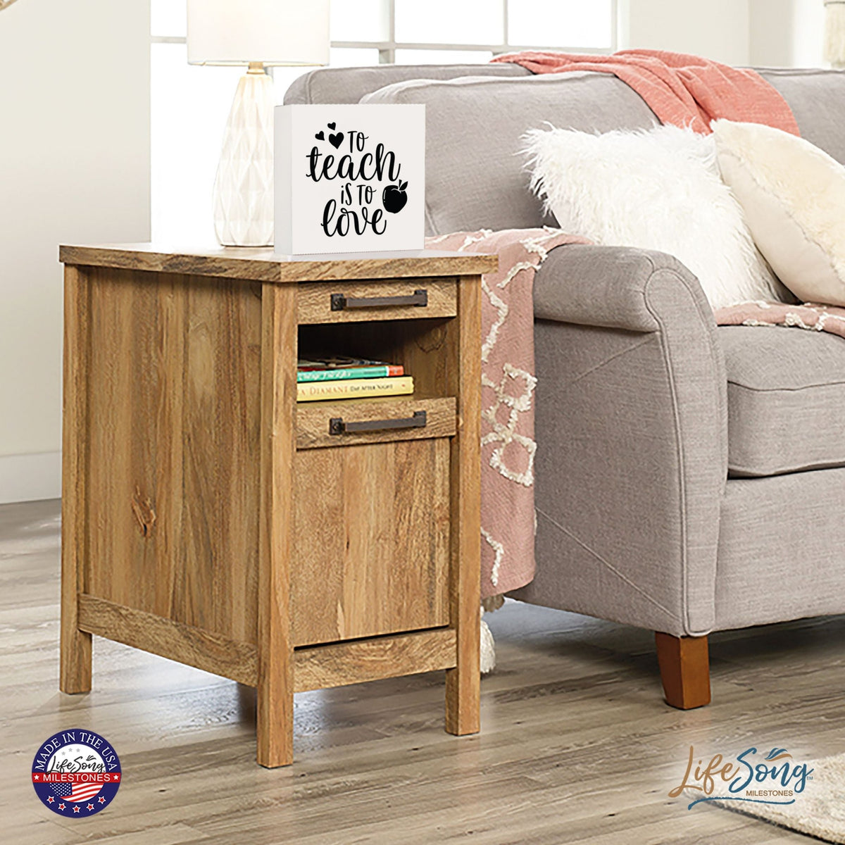 Inspiring Modern Framed Shadow Box 10x10 To Teach Is To - LifeSong Milestones