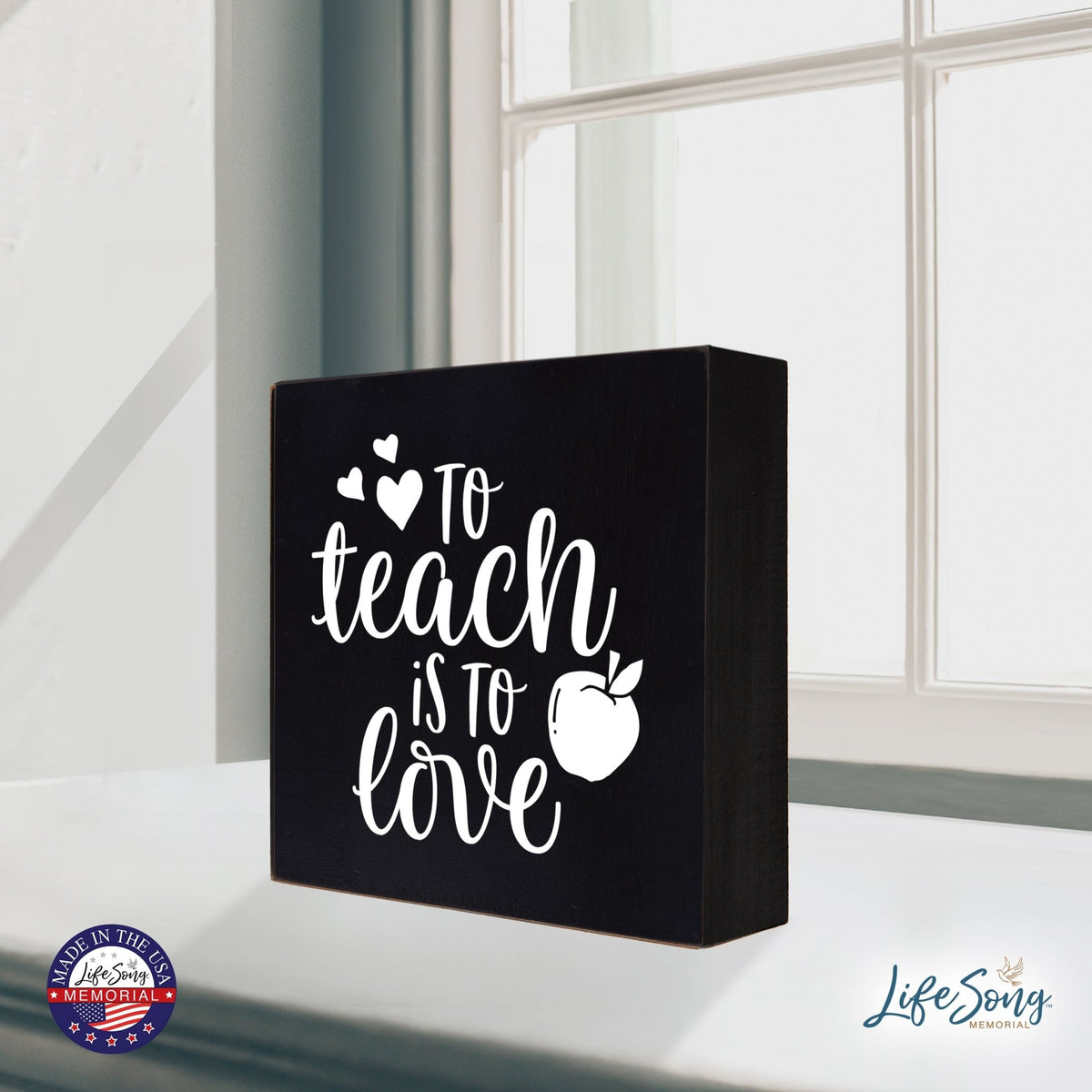 Inspiring Modern Framed Shadow Box 10x10 To Teach Is To - LifeSong Milestones