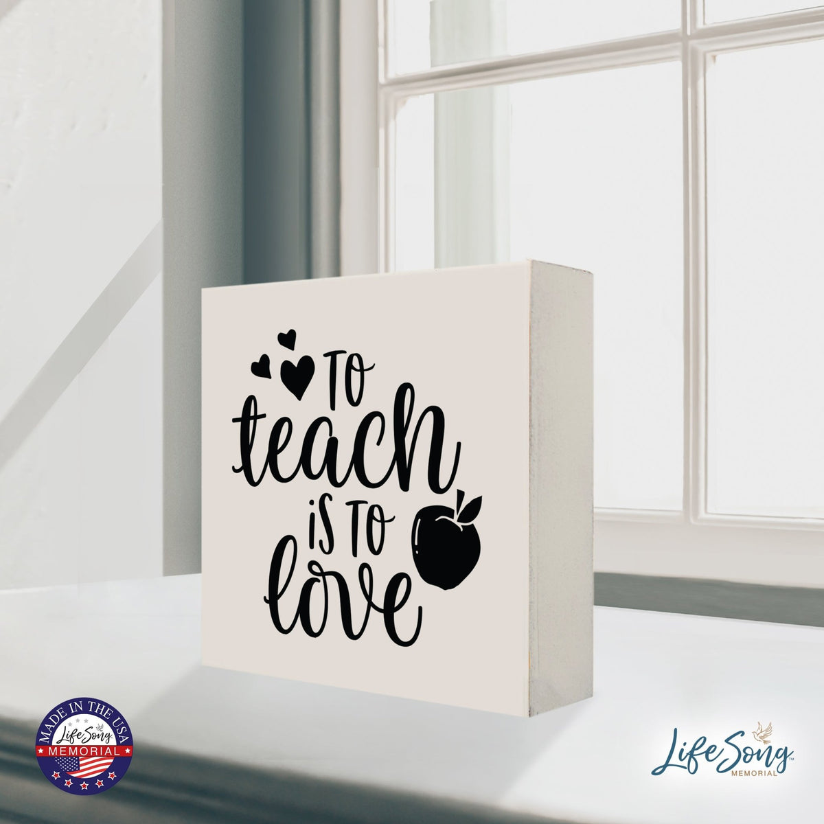 Inspiring Modern Framed Shadow Box 10x10 To Teach Is To - LifeSong Milestones