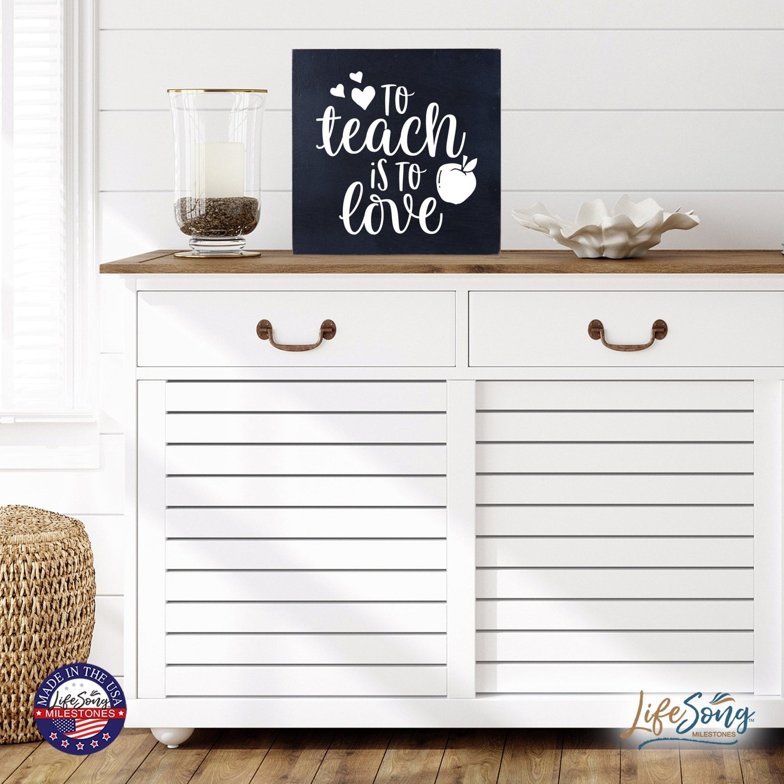 Inspiring Modern Framed Shadow Box 10x10 To Teach Is To - LifeSong Milestones