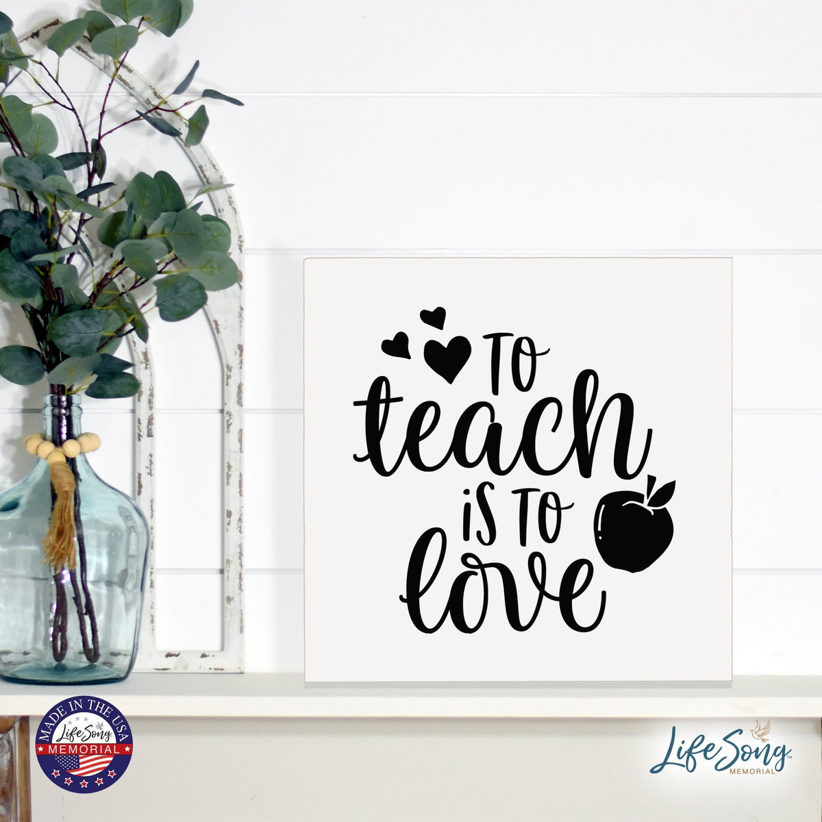 Inspiring Modern Framed Shadow Box 10x10 To Teach Is To - LifeSong Milestones