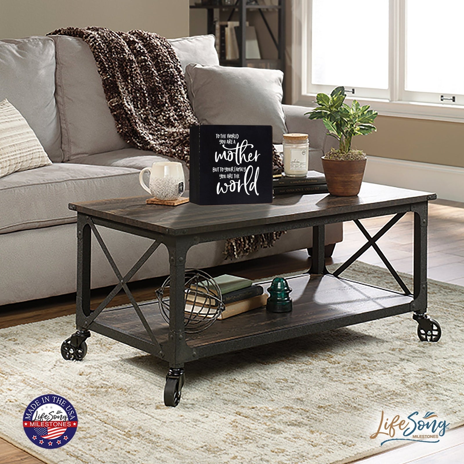 Inspiring Modern Framed Shadow Box 10x10 To The World You Are - LifeSong Milestones