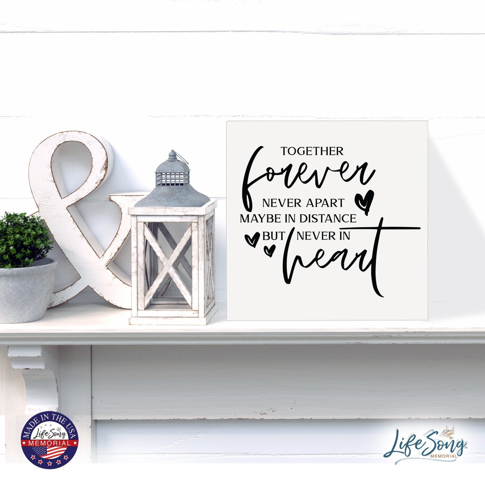 Inspiring Modern Framed Shadow Box 10x10 Together Forever - LifeSong Milestones