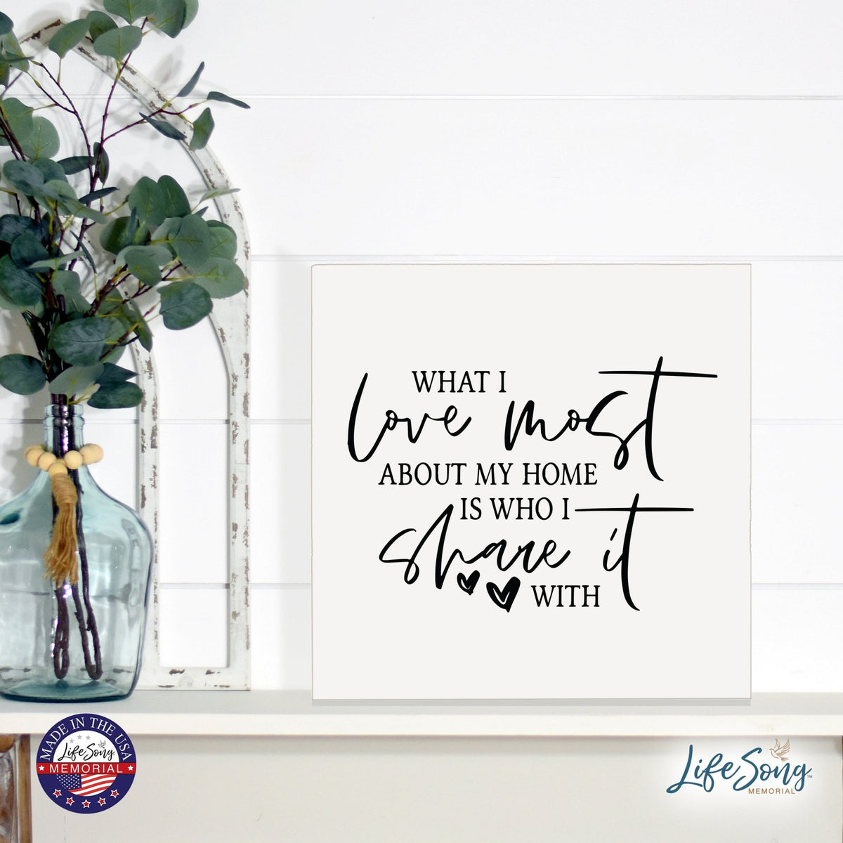 Inspiring Modern Framed Shadow Box 10x10 What I Love Most - LifeSong Milestones