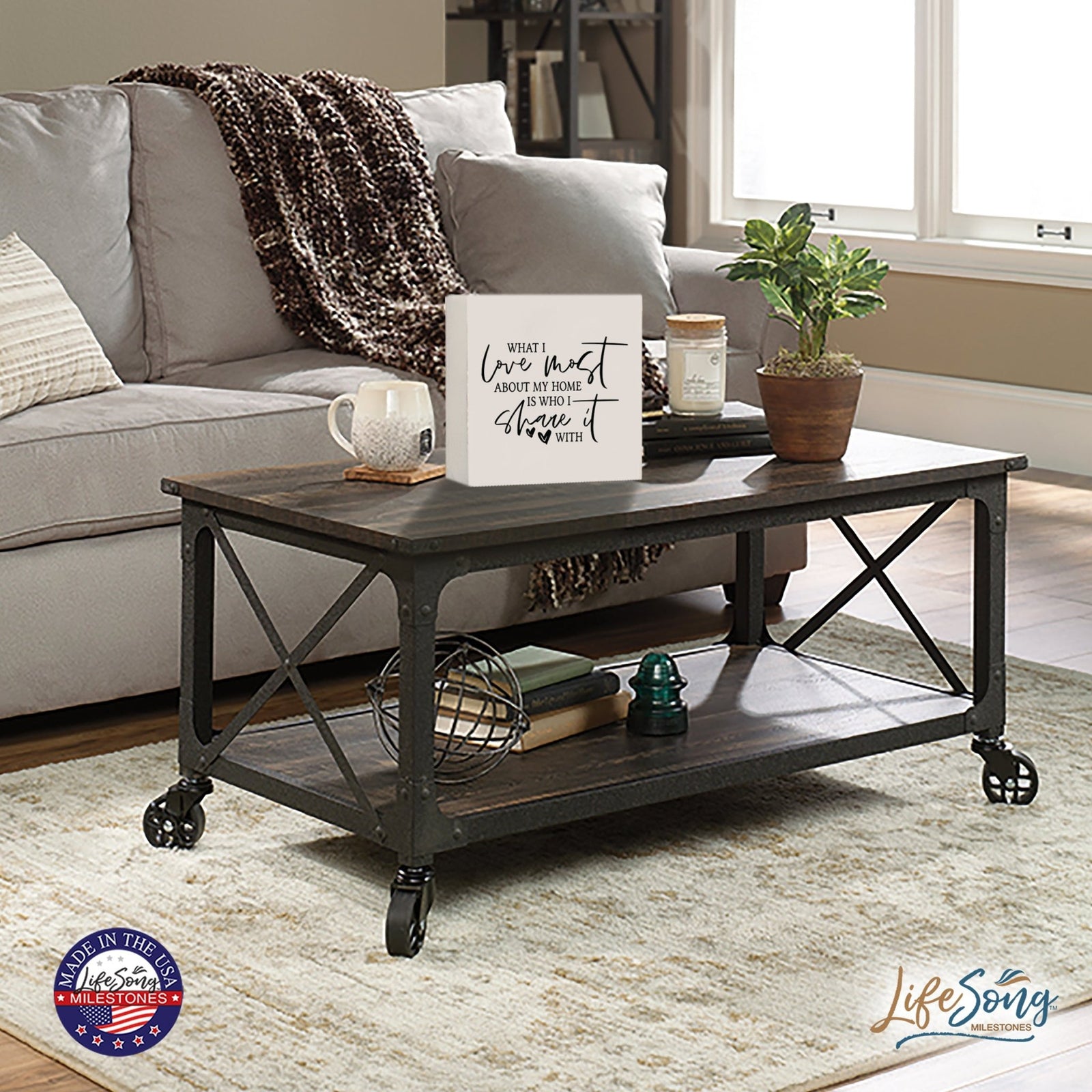 Inspiring Modern Framed Shadow Box 10x10 What I Love Most - LifeSong Milestones