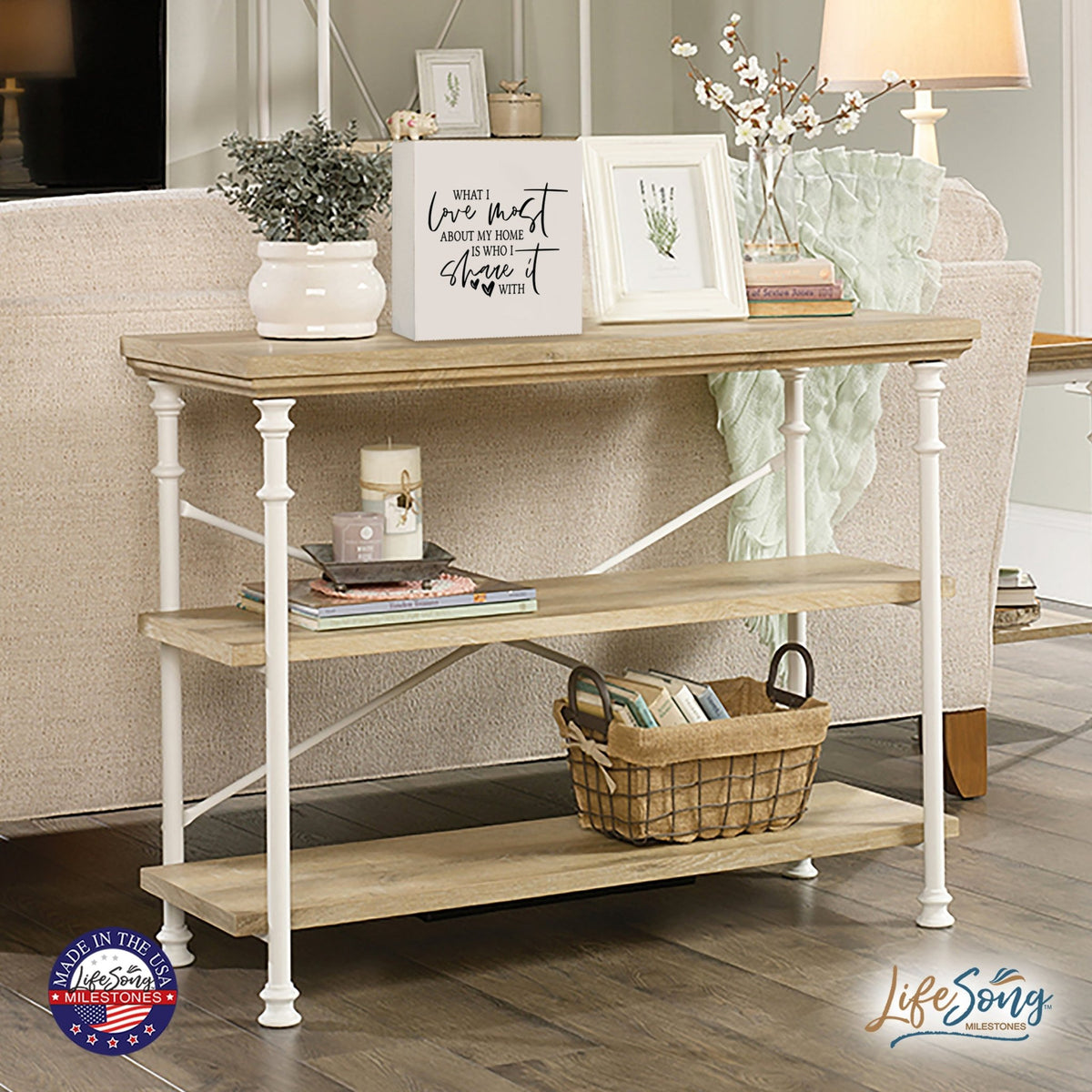 Inspiring Modern Framed Shadow Box 10x10 What I Love Most - LifeSong Milestones