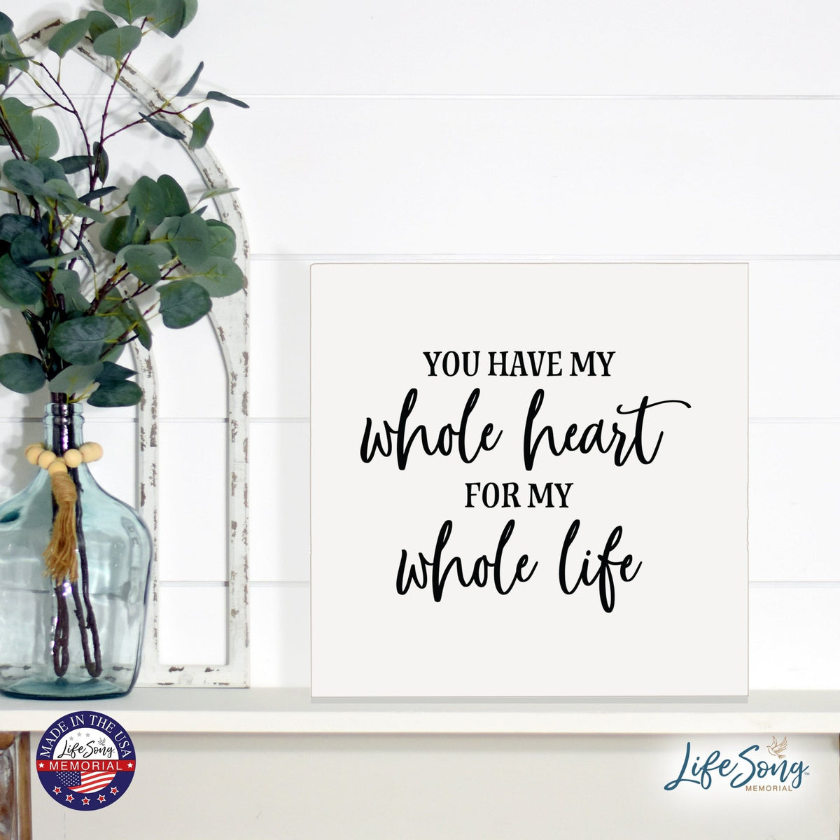 Inspiring Modern Framed Shadow Box 10x10 You Have My Whole - LifeSong Milestones